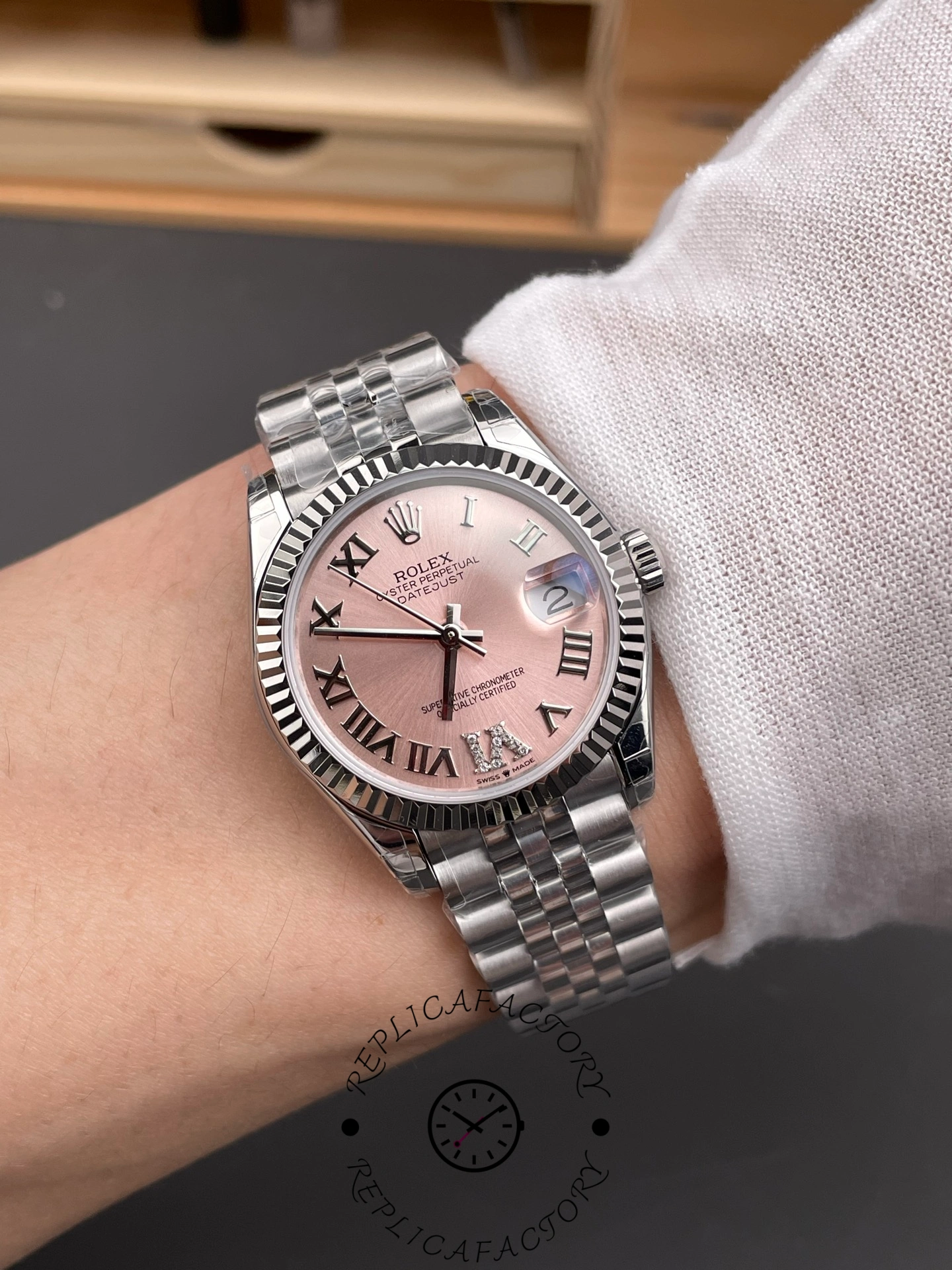 Rolex Datejust 31 Pink Dial Diamond VI 278274 0024 Women's Watch