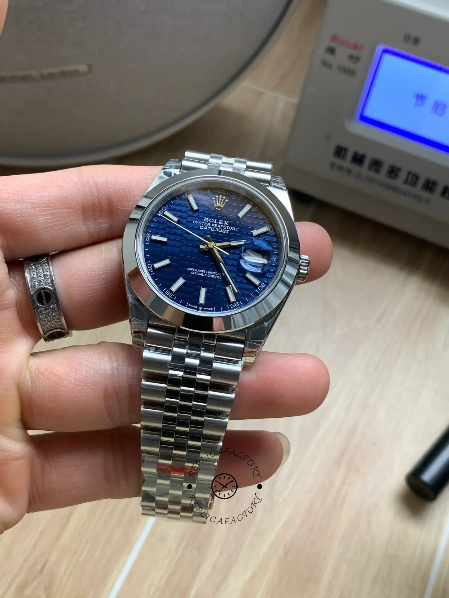 Rolex Datejust 41 Stainless Steel Smooth 126300 0024 Blue Stick Dial