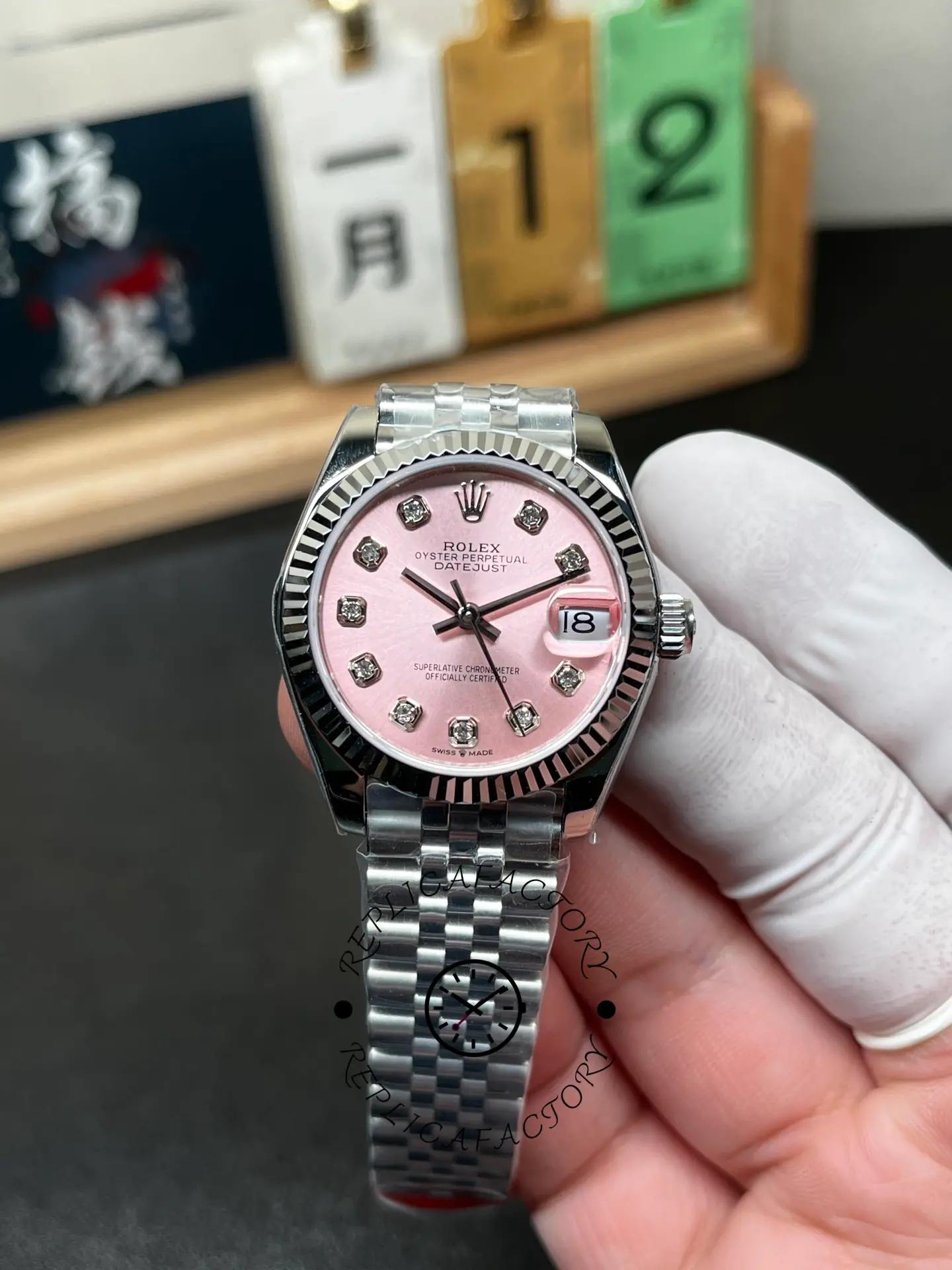 Rolex Datejust 31 Pink Dial Diamonds Jubilee 278274 0032 Women's Watch
