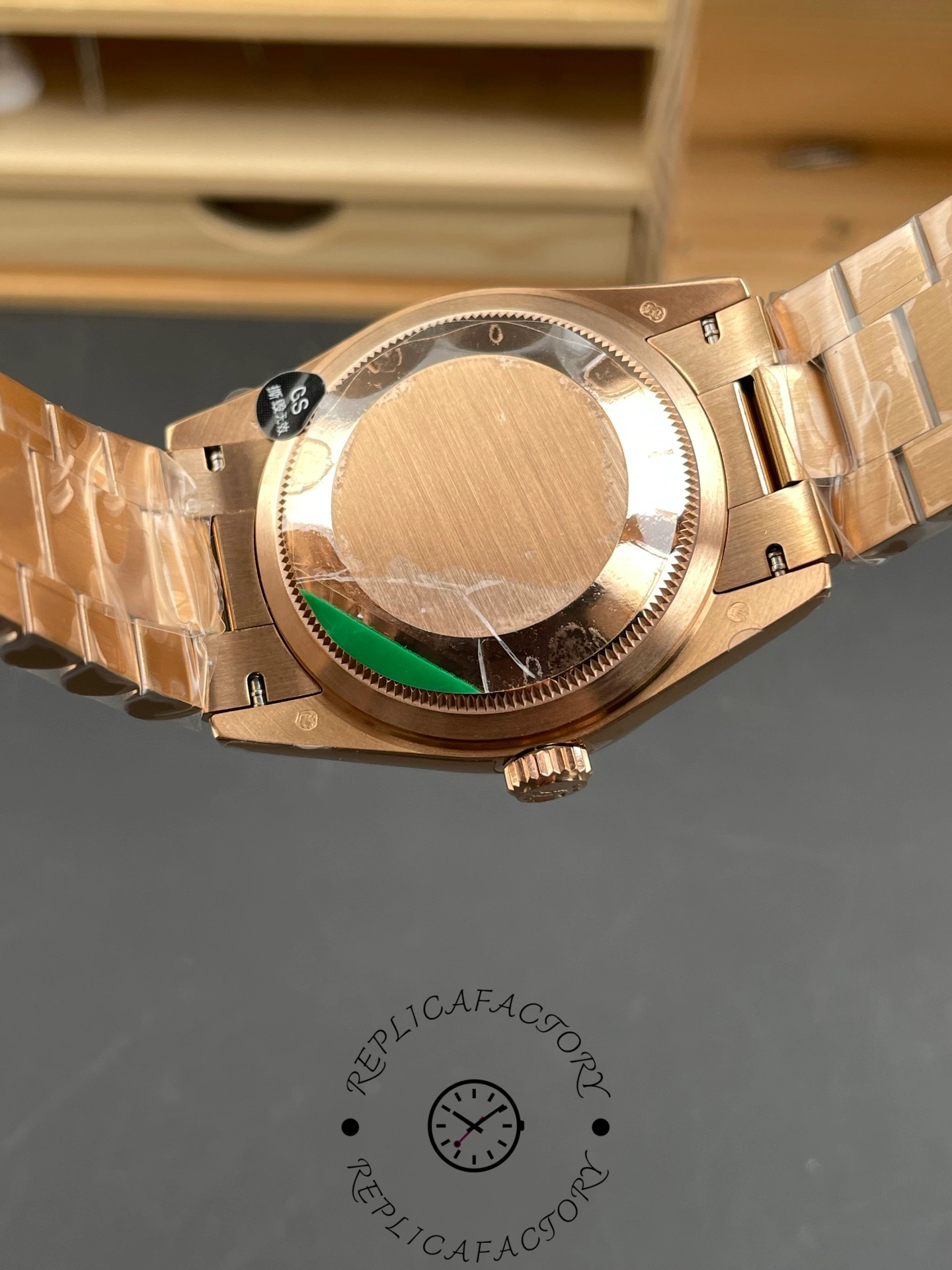 Rolex Day Date Oyster 36 mm Everose Gold Blue Green Dial M128235 0085