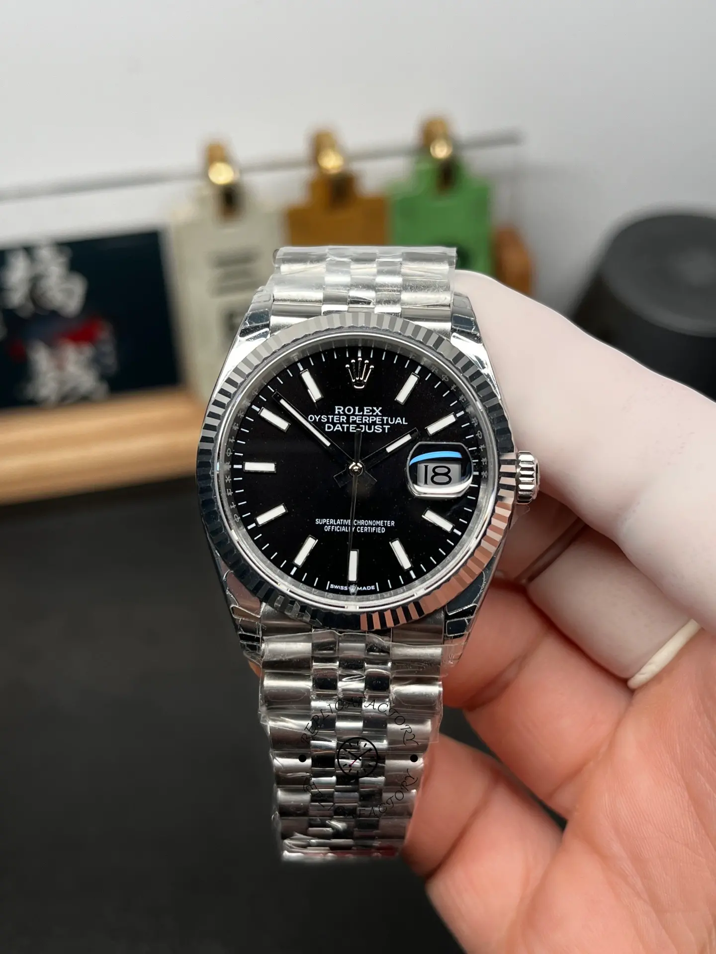 Rolex Datejust 126234 Fluted Bezel Black Index Dial 36MM Unisex Replica Watch