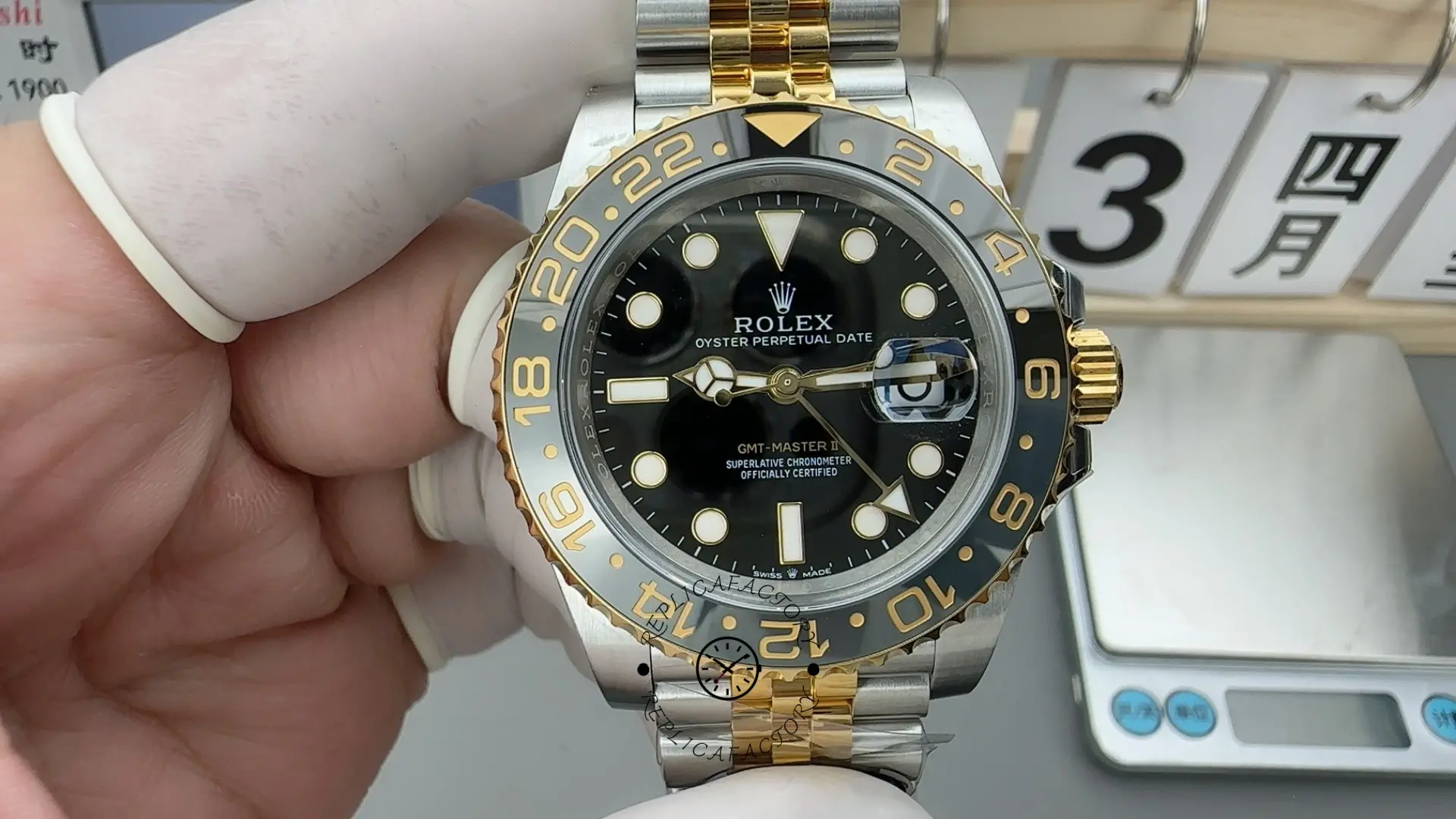 Rolex GMT Master II Black Dial Steel 18kt Yellow Gold 126713GRNR 0001 Men's Watch