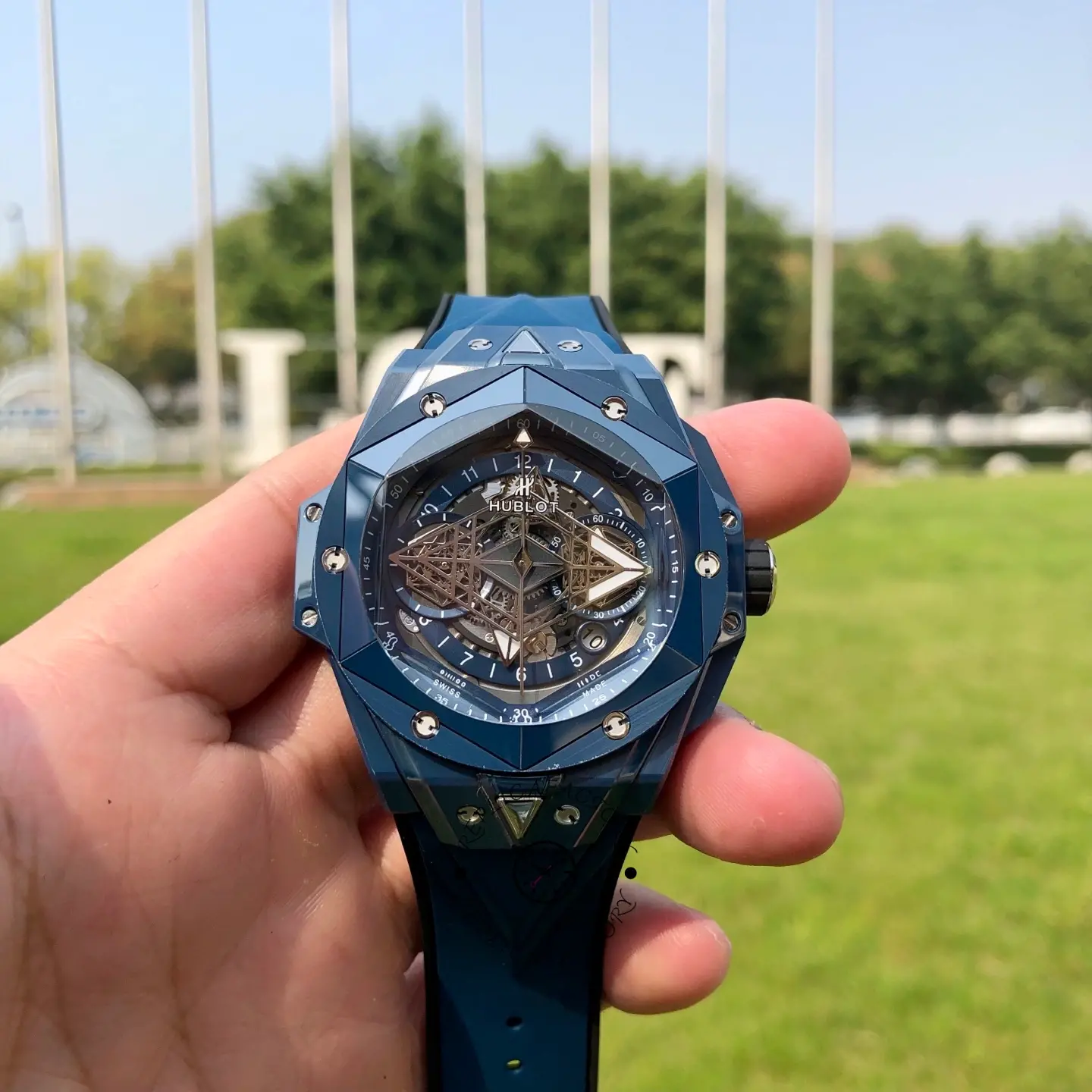 Hublot Big Bang Replica UNICO Sang Bleu 45 Blue Ceramic 418.EX.5107.RX.MXM21