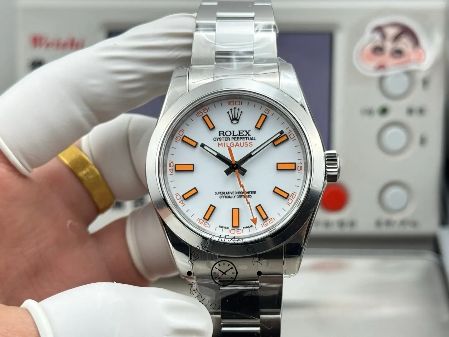 Rolex Milgauss 116400-0002 Automatic White Dial 40mm Mens Replica Watch