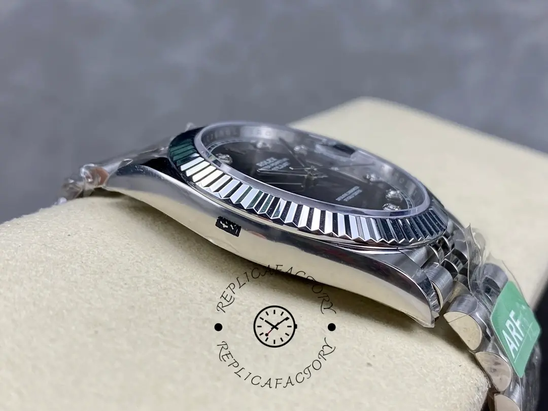 Rolex Datejust 41 Rhodium Diamond Dial Fluted Bezel m126334 0006 Men's Watch