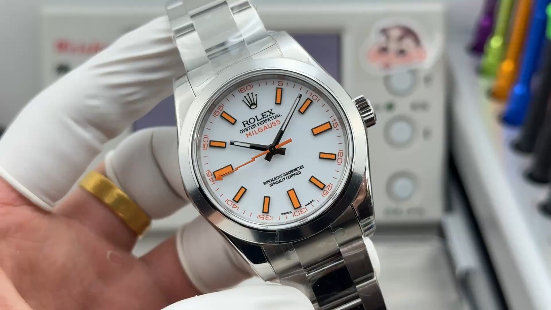 Rolex Milgauss 116400-0002 Automatic White Dial 40mm Mens Replica Watch - Video