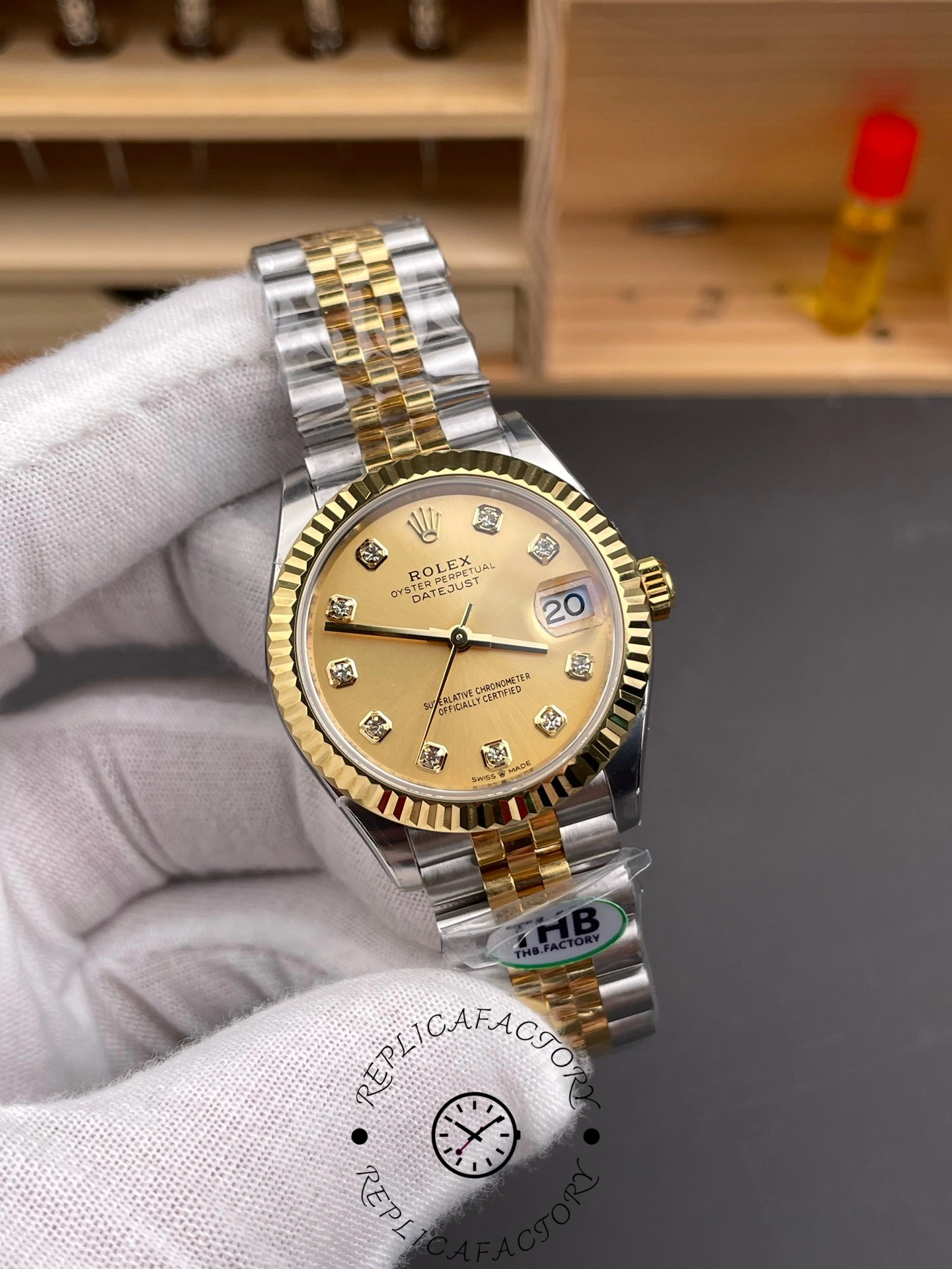 Rolex Datejust 31mm Stainless Steel and Yellow Gold 278273 0026 Champagne Diamond Jubilee
