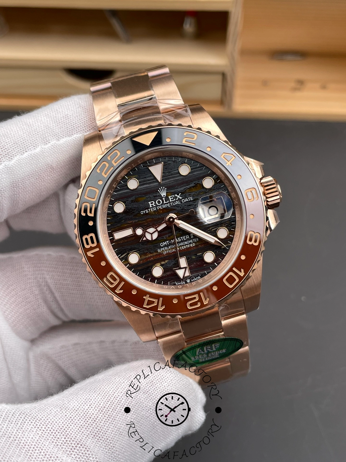 2025 Rolex GMT Master II 18k Everose Gold M126715CHNR 0002 Replica