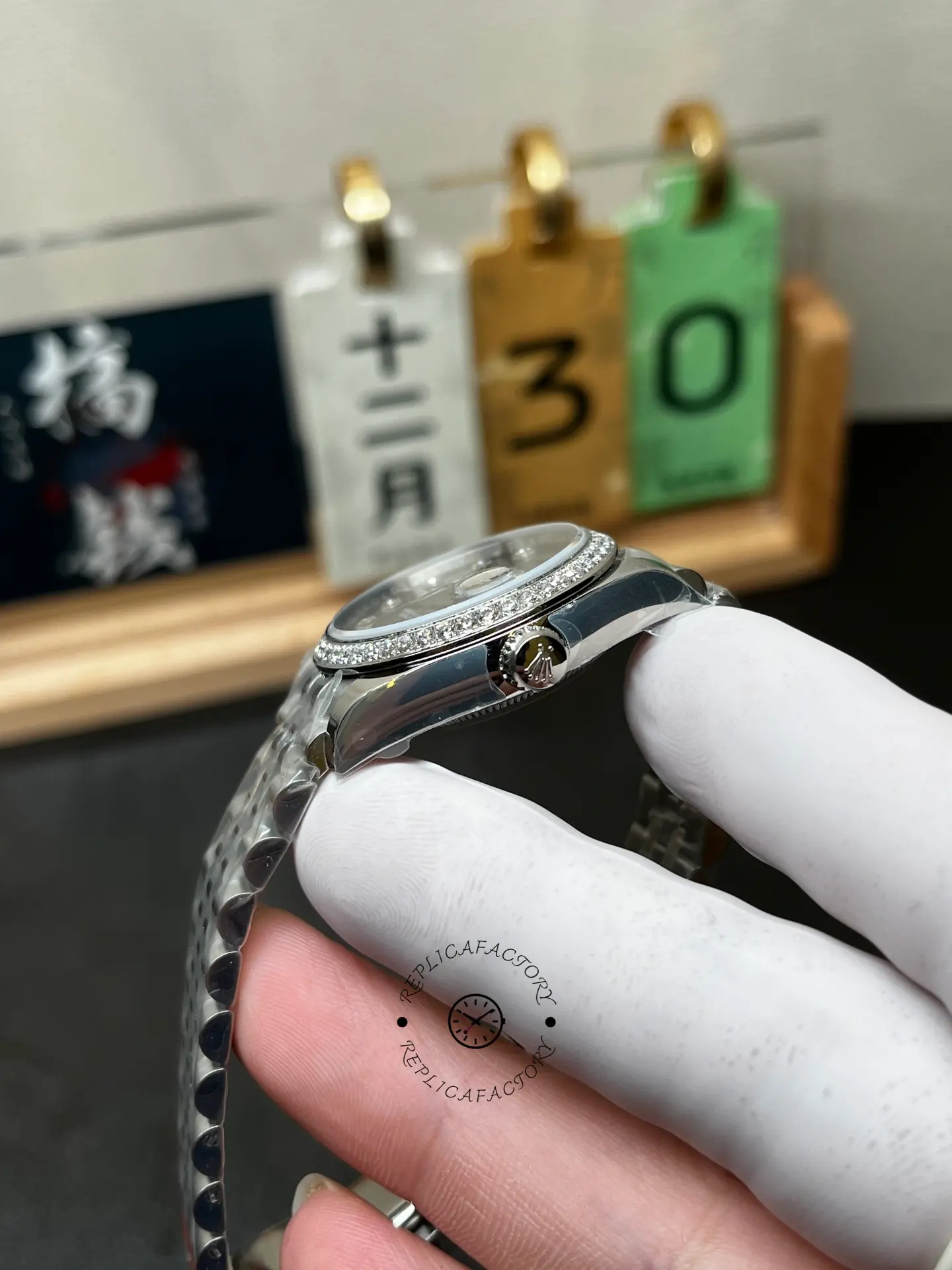 Replica Rolex Datejust 31 Diamond-Set 278384RBR-0010 Dark Gray Dial