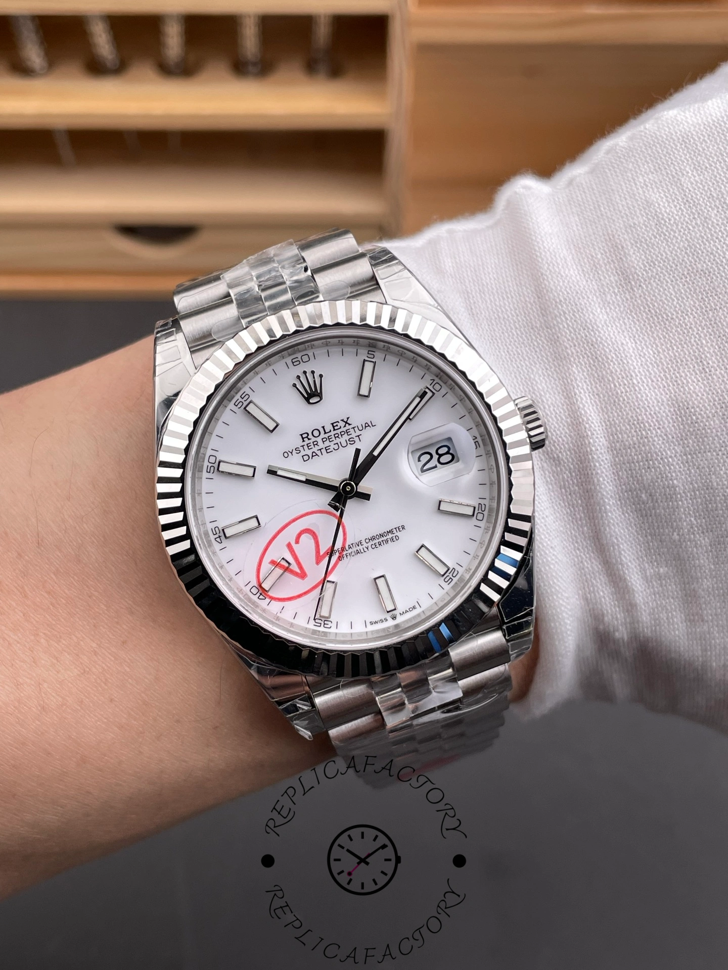 Rolex Datejust 41 Steel & White Gold White Dial Jubilee Bracelet M126334 0010 Men's Watch
