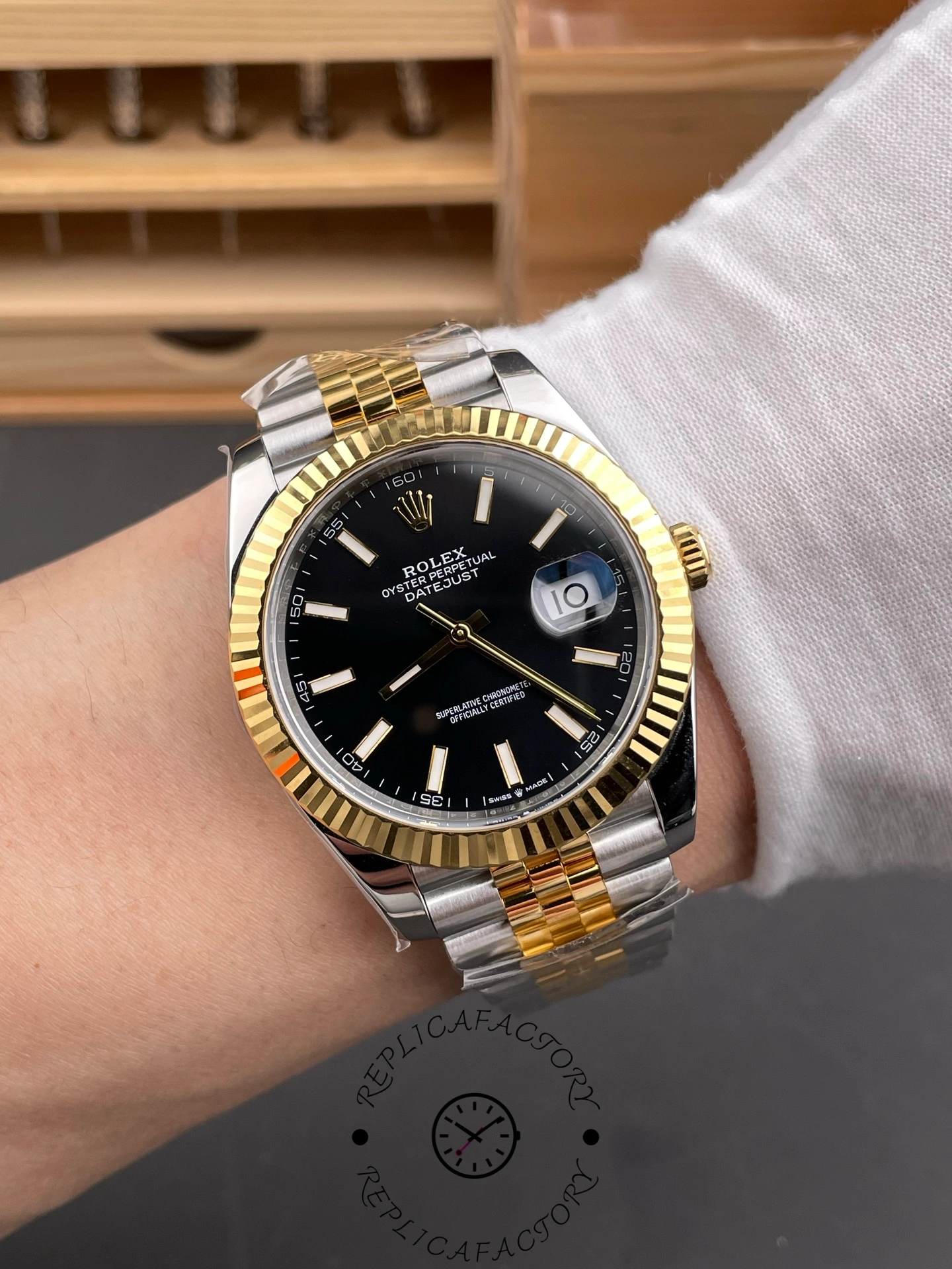 Rolex Datejust 41 Black Dial Gold & Steel 126333 0014 Men's Watch
