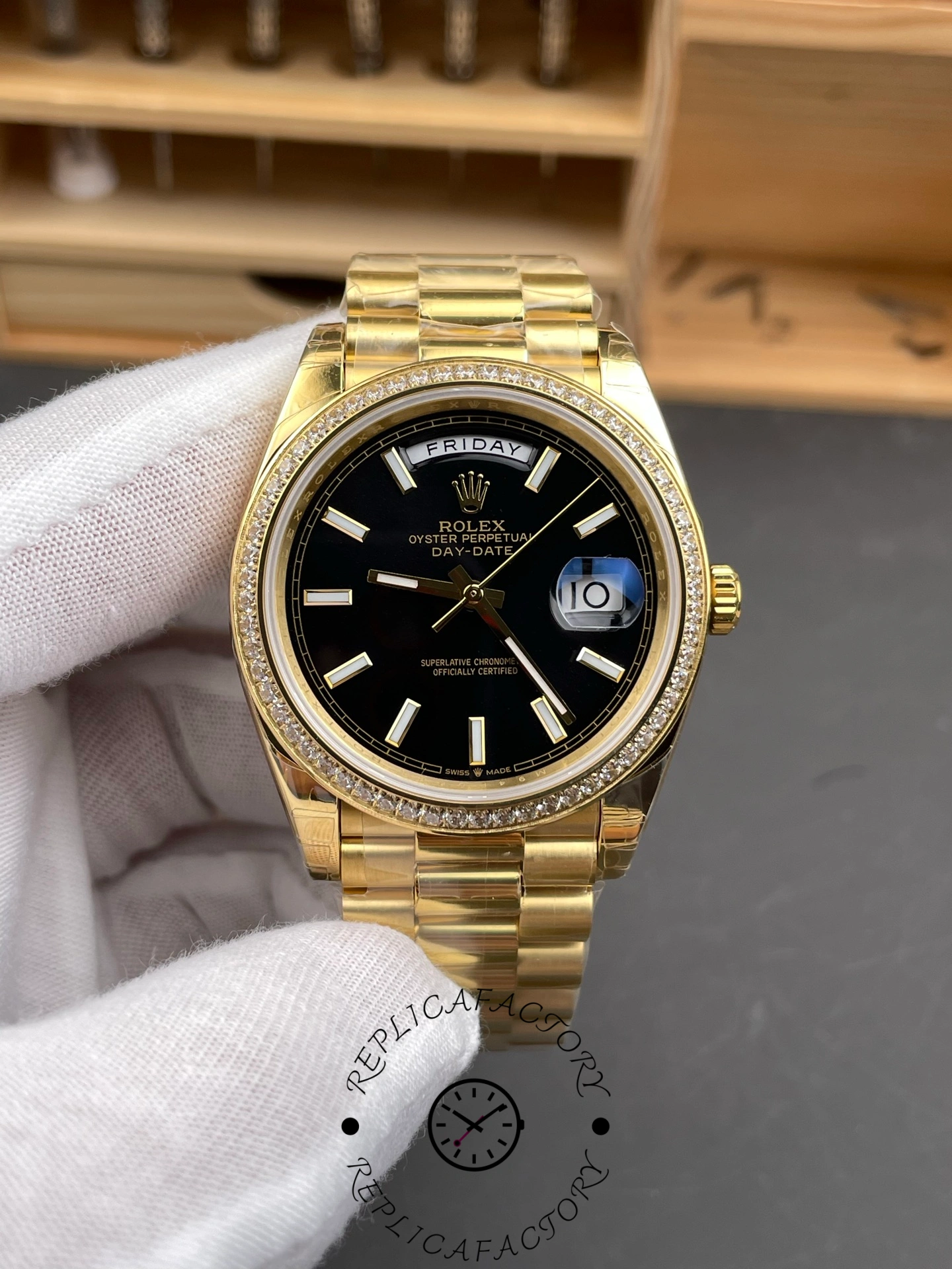 Rolex Day-Date 228398TBR 0041 Diamond Bezel 40mm