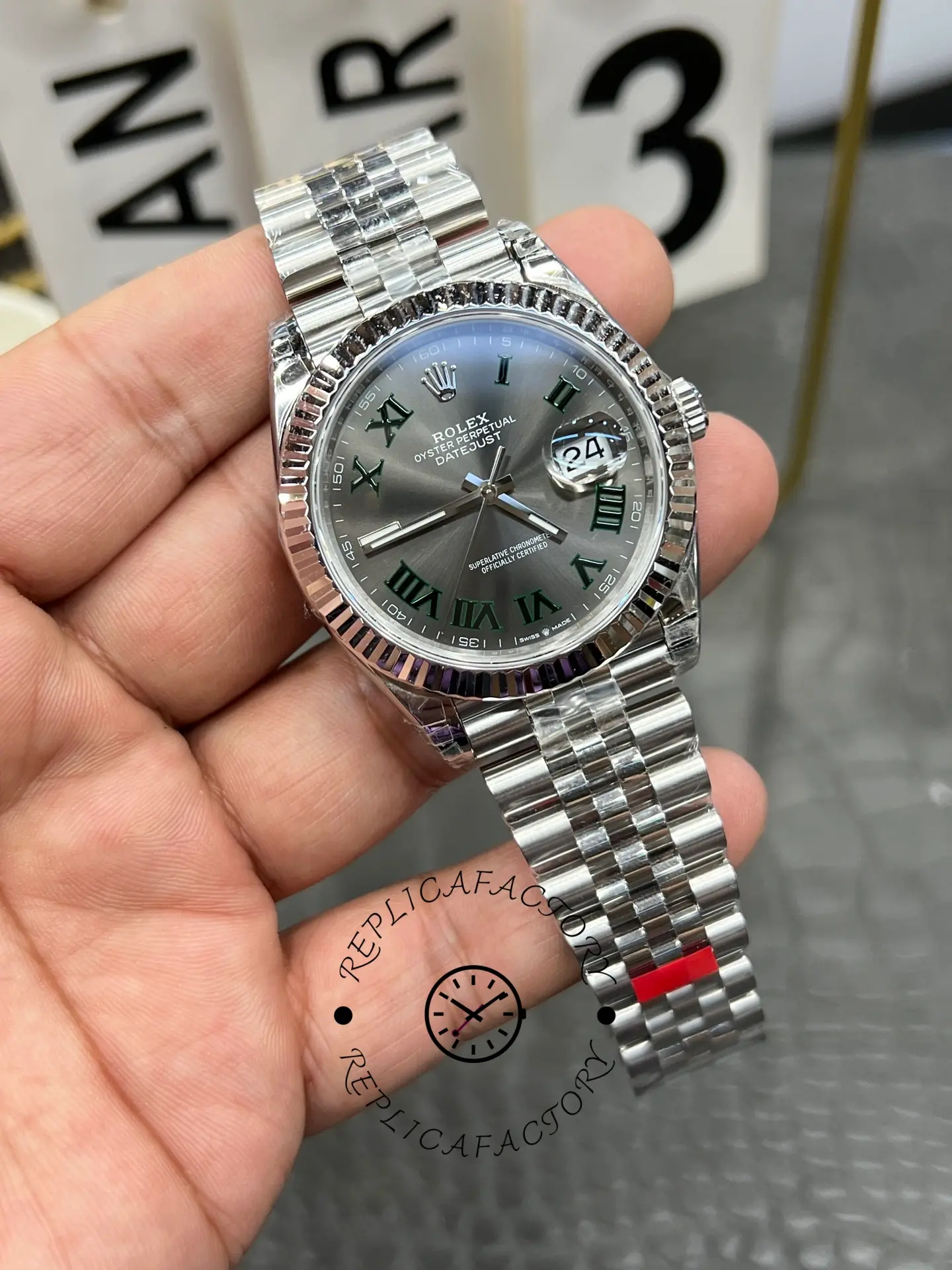 Rolex Datejust 126234 Slate Grey Wimbledon Dial 36MM Unisex Replica Watch