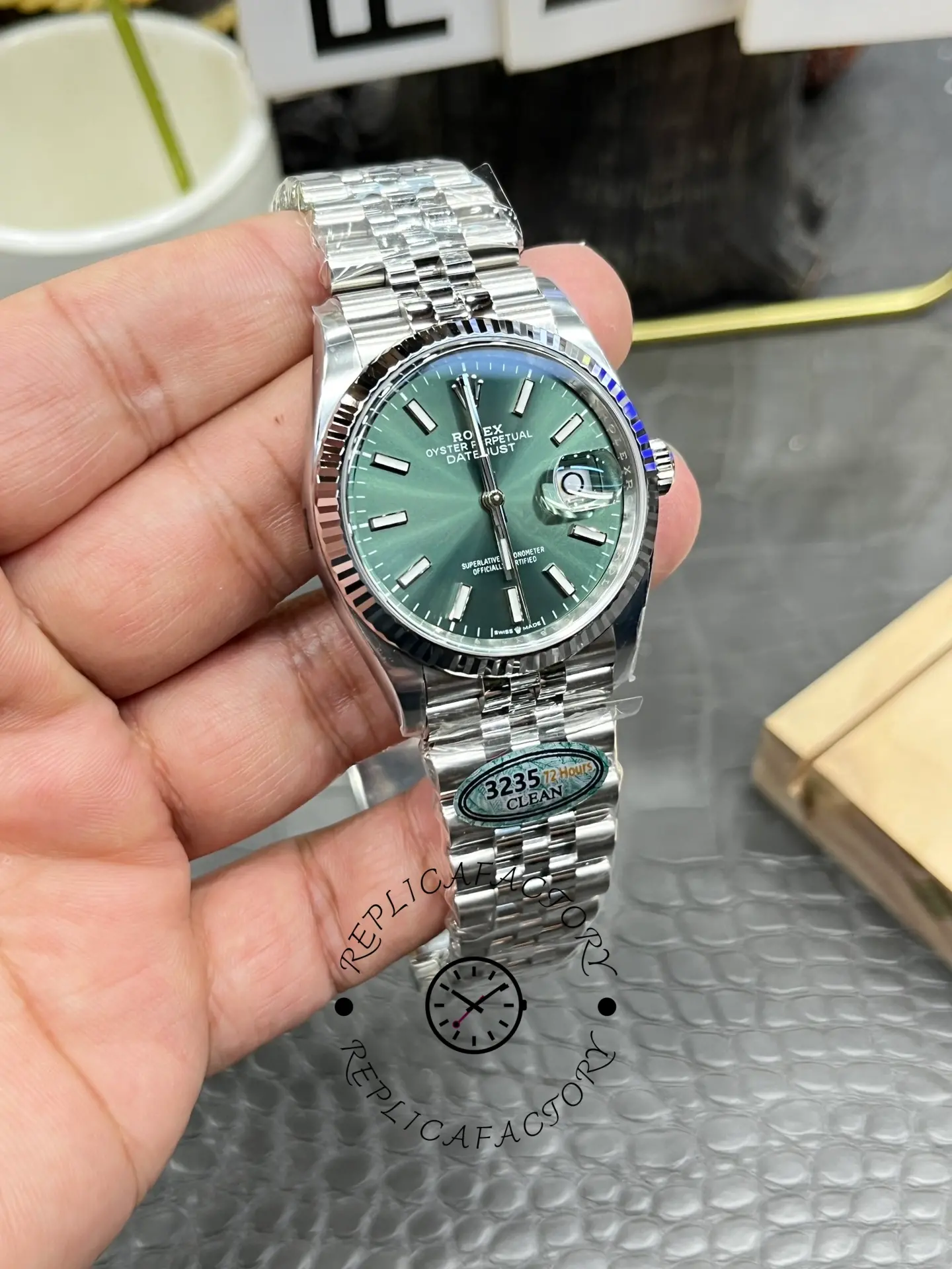 Rolex Datejust 126234 Stainless Steel Mint Green Dial 36MM Unisex Replica Watch