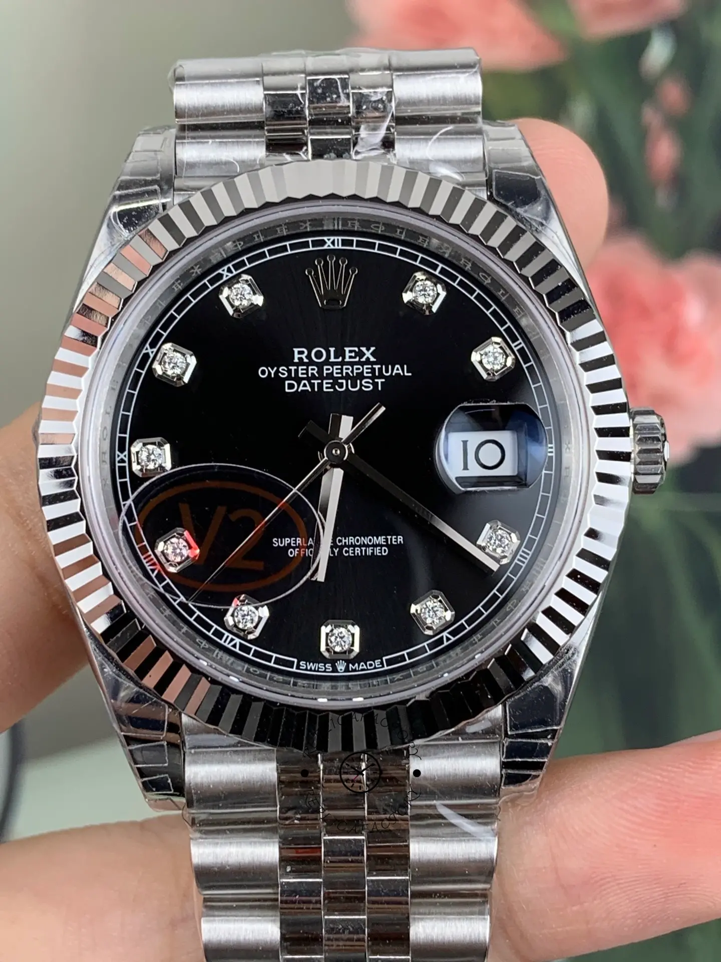 Rolex Datejust 41mm Black Diamond Dial White Rolesor Case m126334 0012 Men's Watch