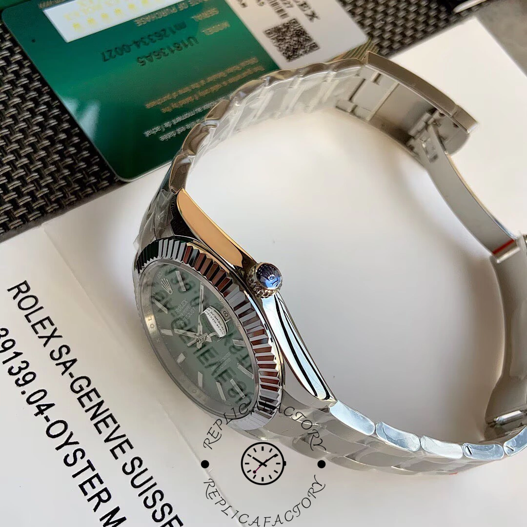 Rolex Datejust 41mm Fluted Bezel Green Dial m126334 0027 Mens Replica Watch
