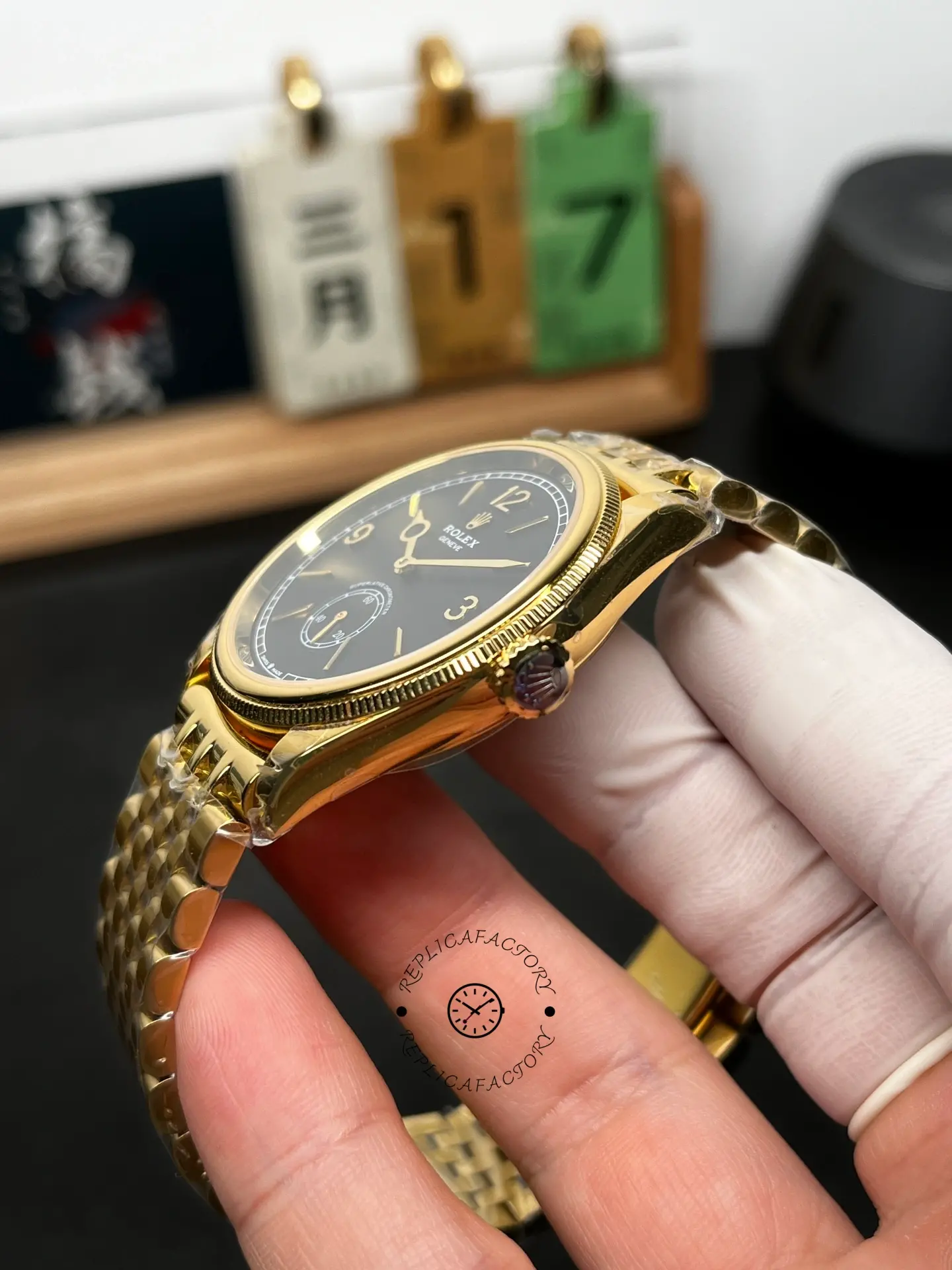 1:1 Clone Rolex 1908 52508 0007 Black Dial Settimo Bracelet