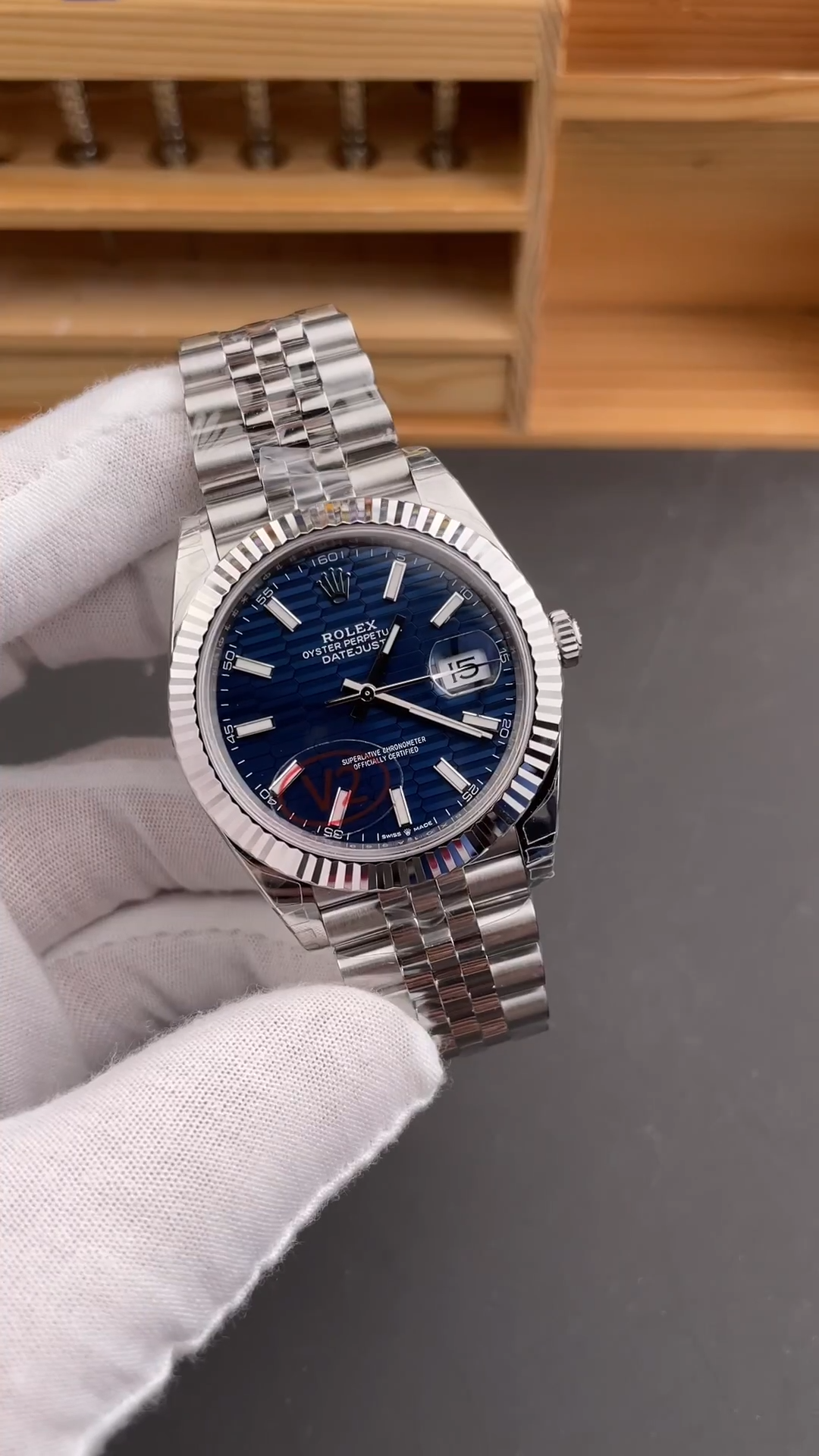 Rolex Datejust 41mm Stainless Steel 126334 Blue Index Jubilee Men's Watch