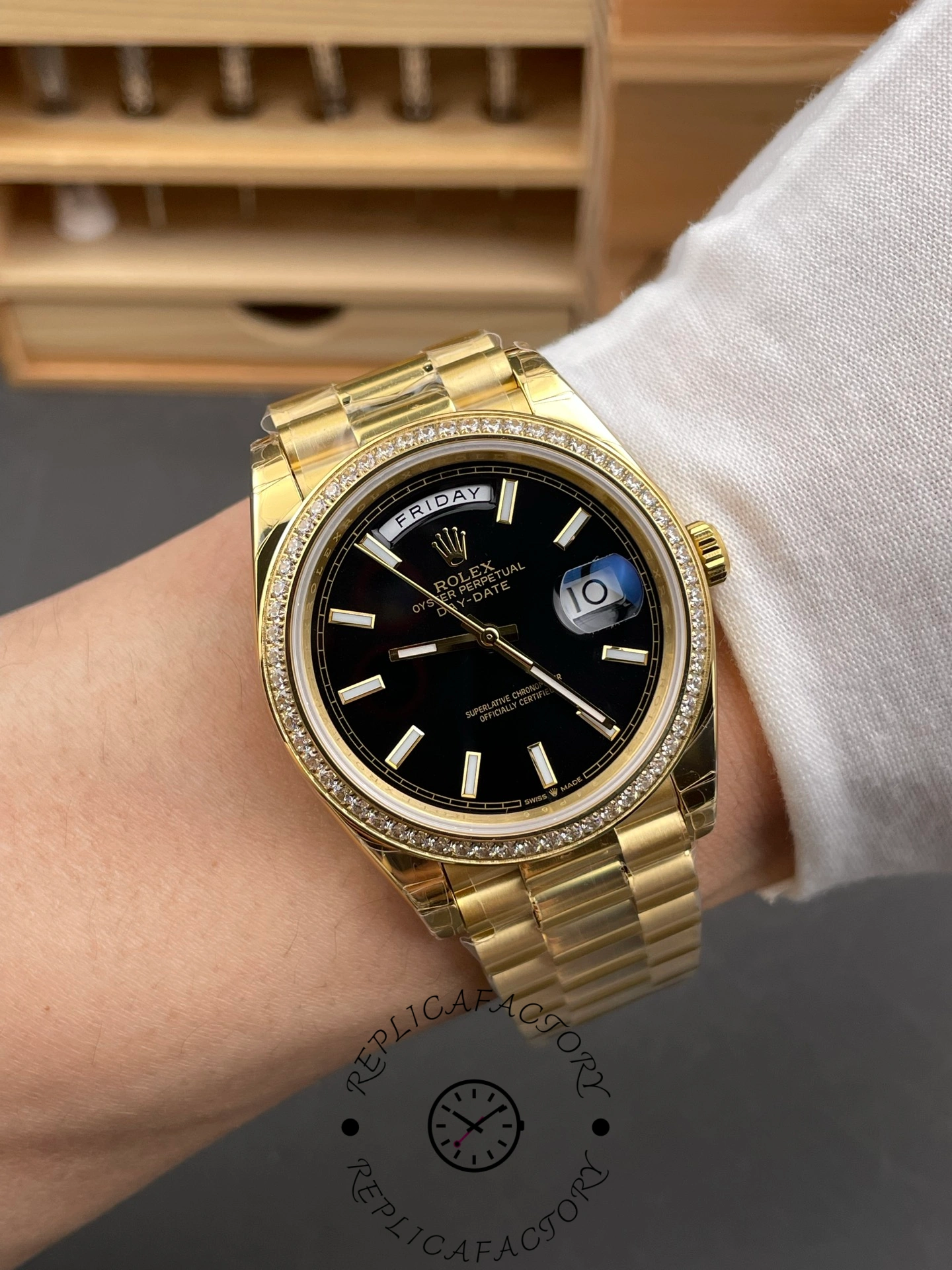 Rolex Day-Date 228398TBR 0041 Diamond Bezel 40mm