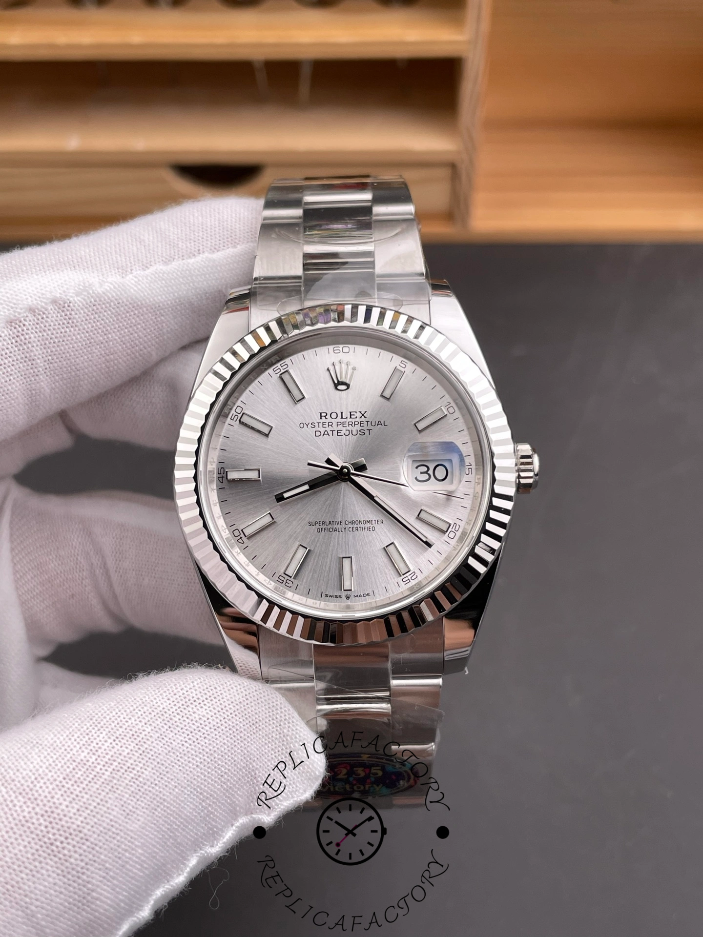 Rolex Datejust 126334 0003 Fluted Bezel Silver Dial 41MM Mens Replica Watch