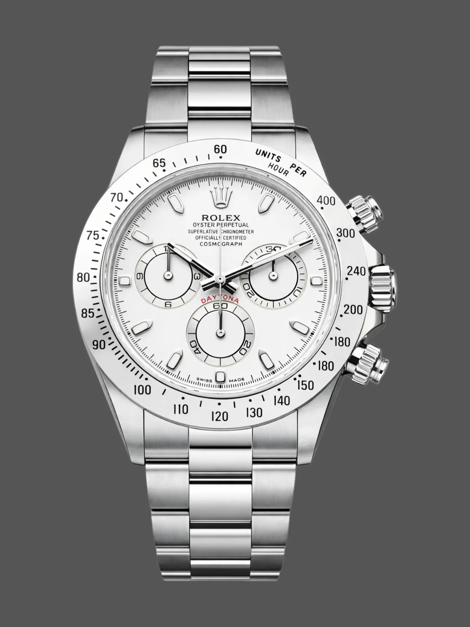 Rolex Daytona 116520 Stainless Steel Case White Dial 40MM Mens Replica Watch