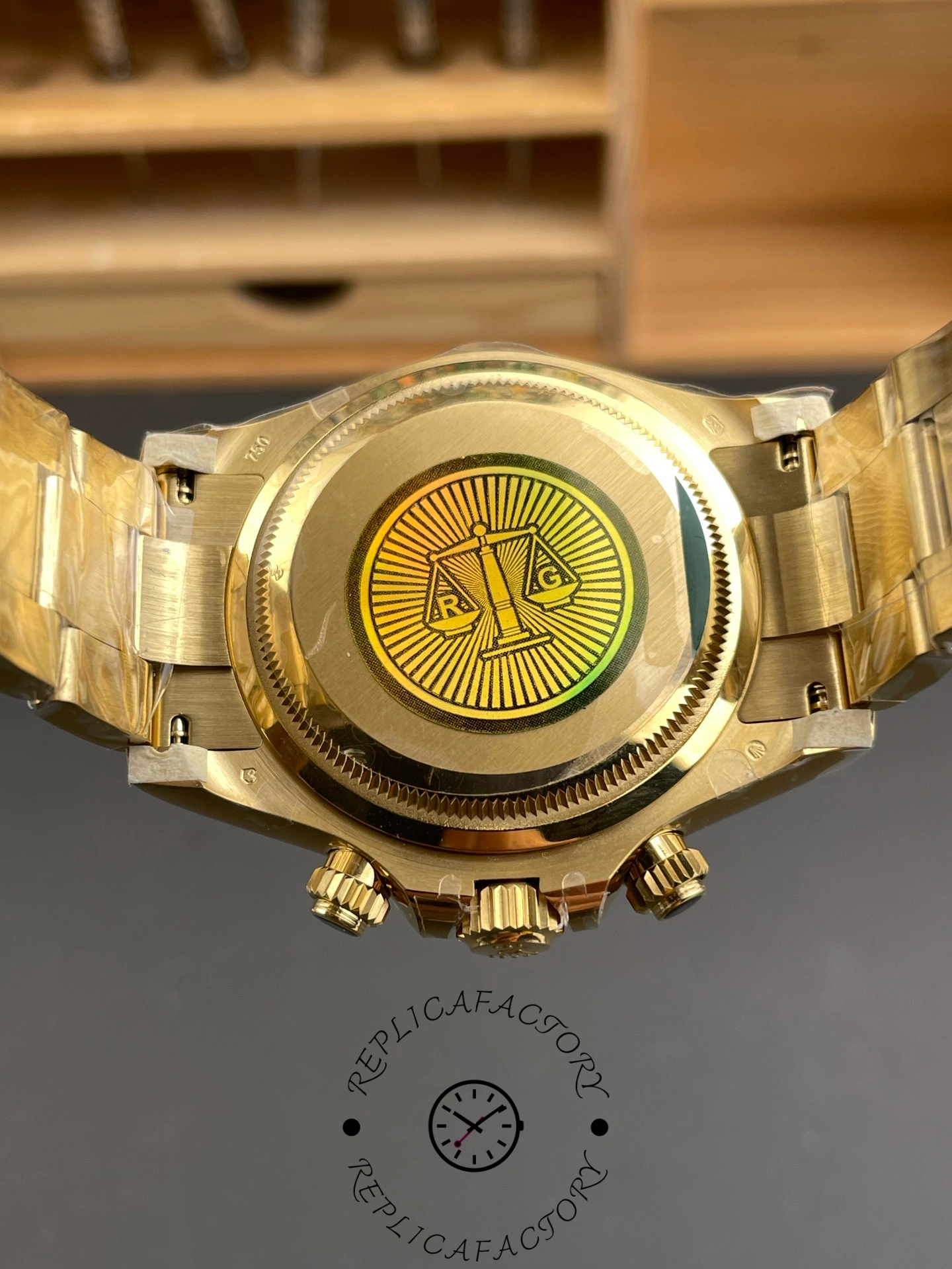 Rolex Daytona 40mm Yellow Gold Oyster Bracelet with Black Stick Dial 126508 0004