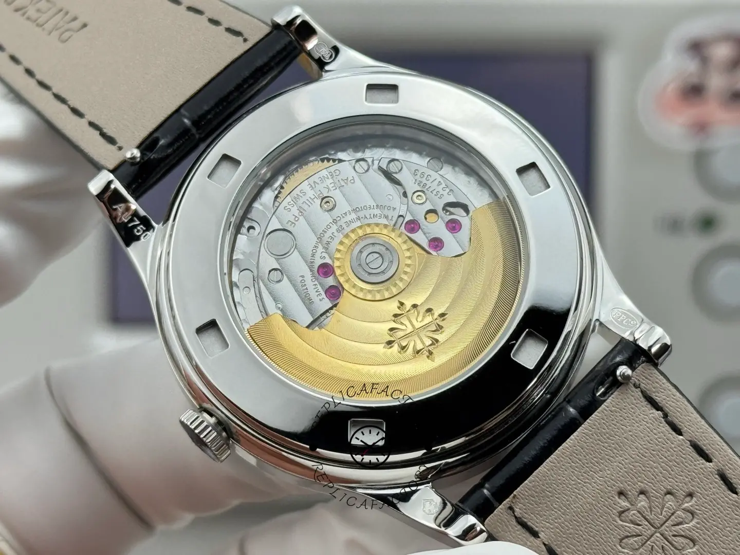 Patek Philippe Calatrava 38MM Diamond-Set Black Dial 5297G-001 1:1 Clone