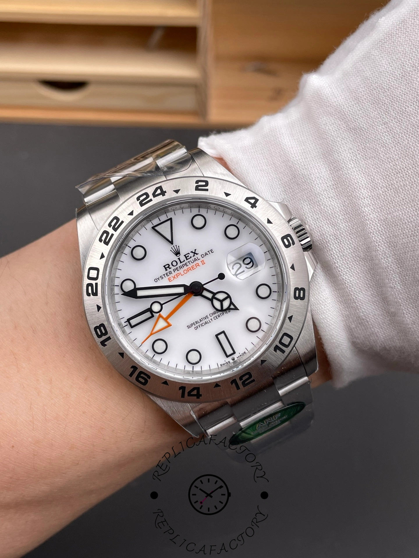 Rolex Explorer II m226570 0001 Stainless Steel White Dial 42MM Mens Replica Watch