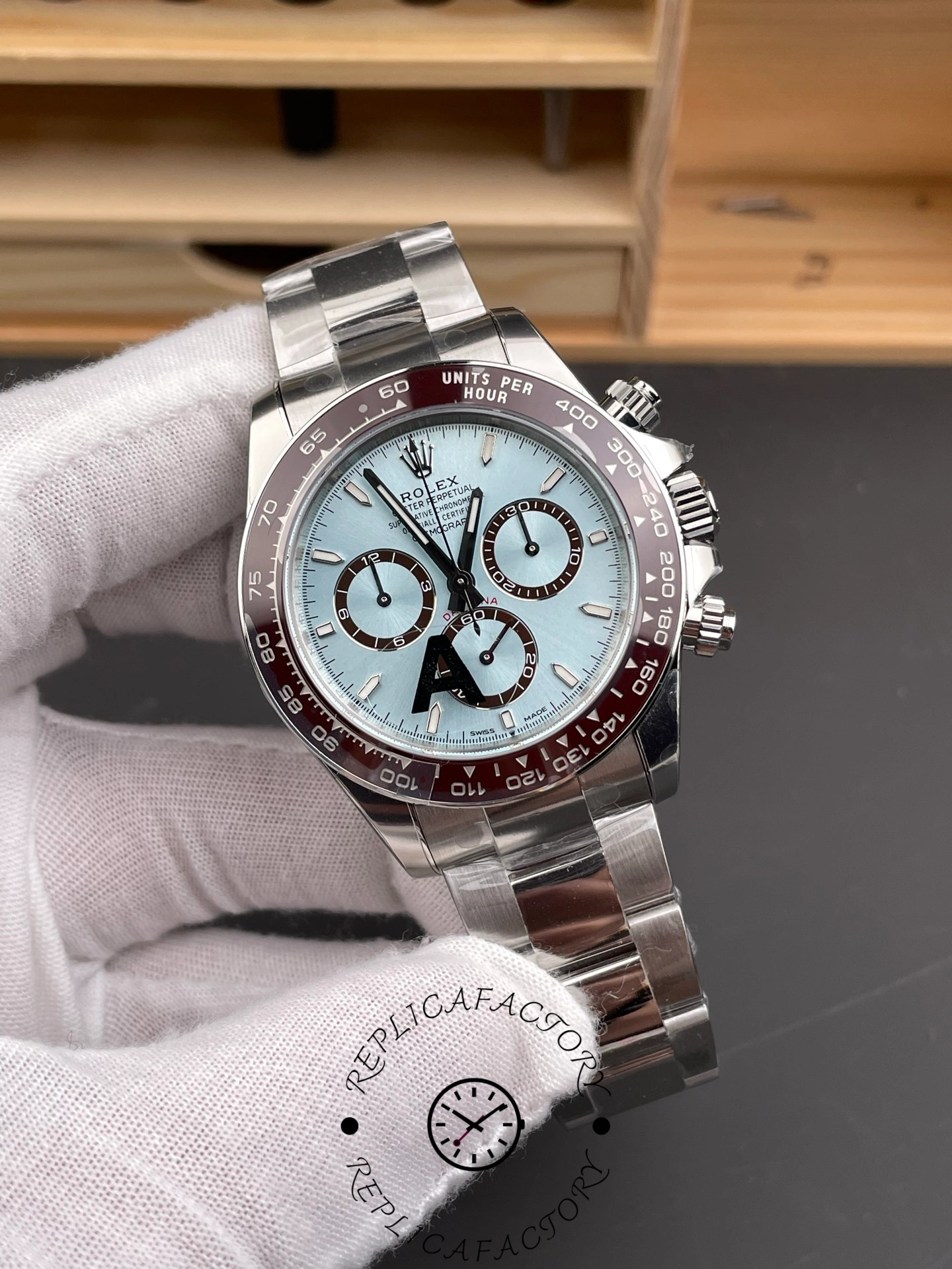Rolex Platinum Cosmograph Daytona Ice Blue Index Dial Oyster Bracelet 126506 0001