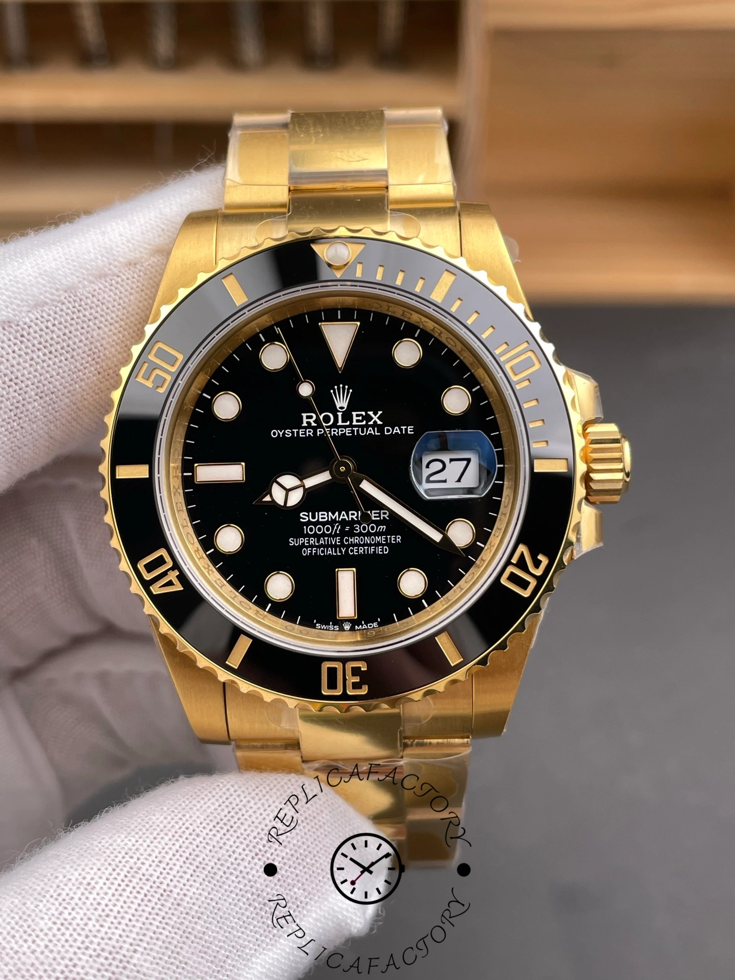 Rolex Submariner 126618LN Yellow Gold Black Dial 41mm Mens Replica Watch