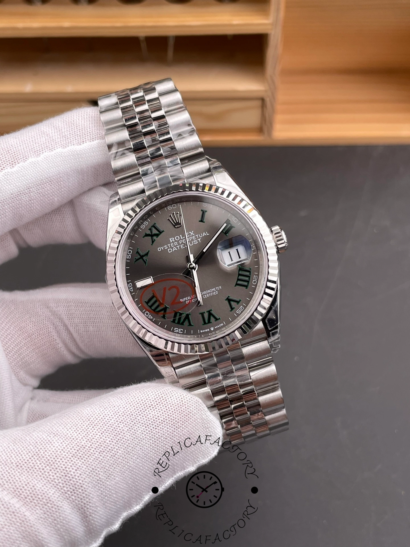 Rolex Datejust 126234 Slate Grey Wimbledon Dial 36MM Unisex Replica Watch