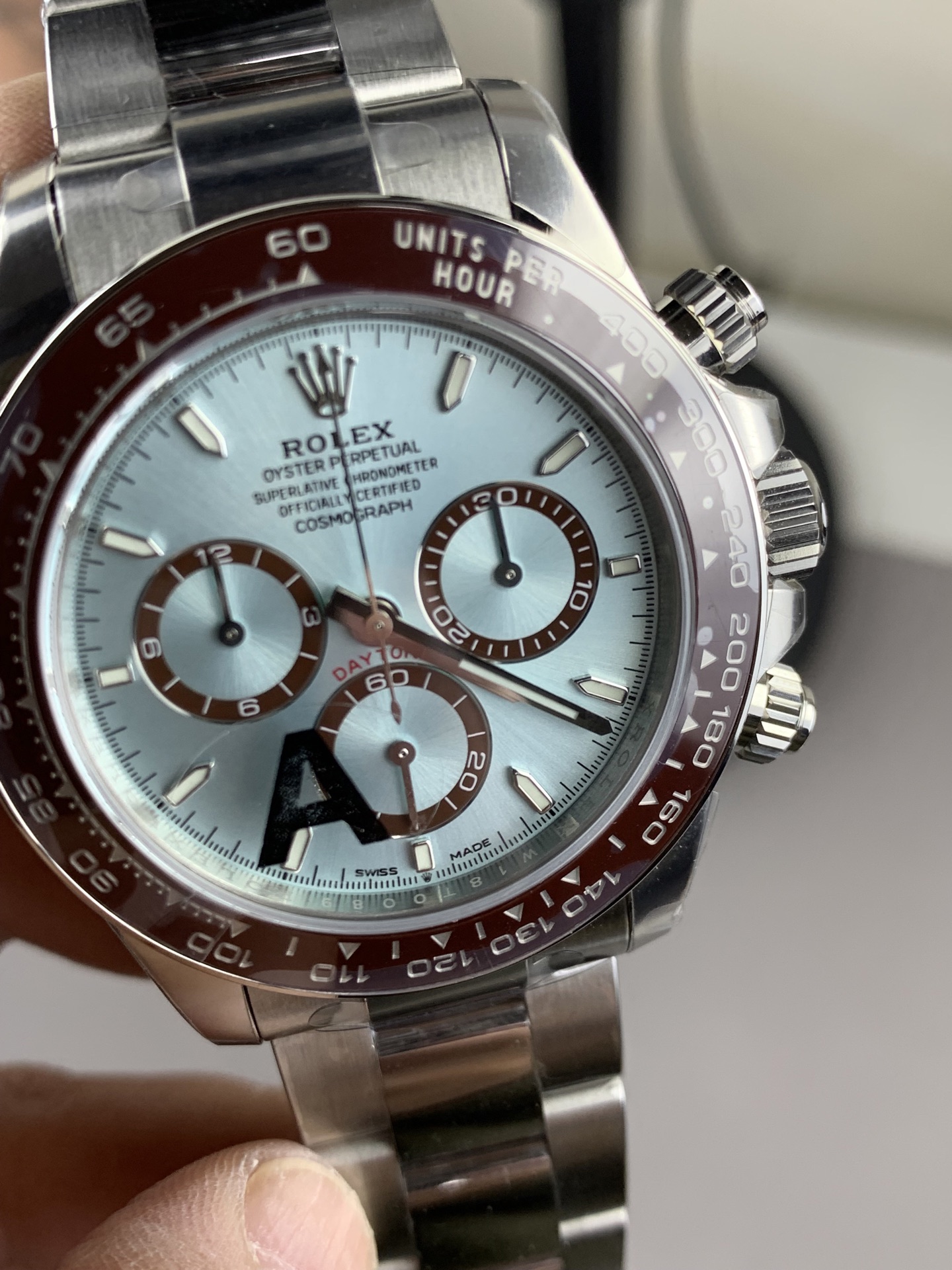 Rolex Platinum Cosmograph Daytona Ice Blue Index Dial Oyster Bracelet 126506 0001