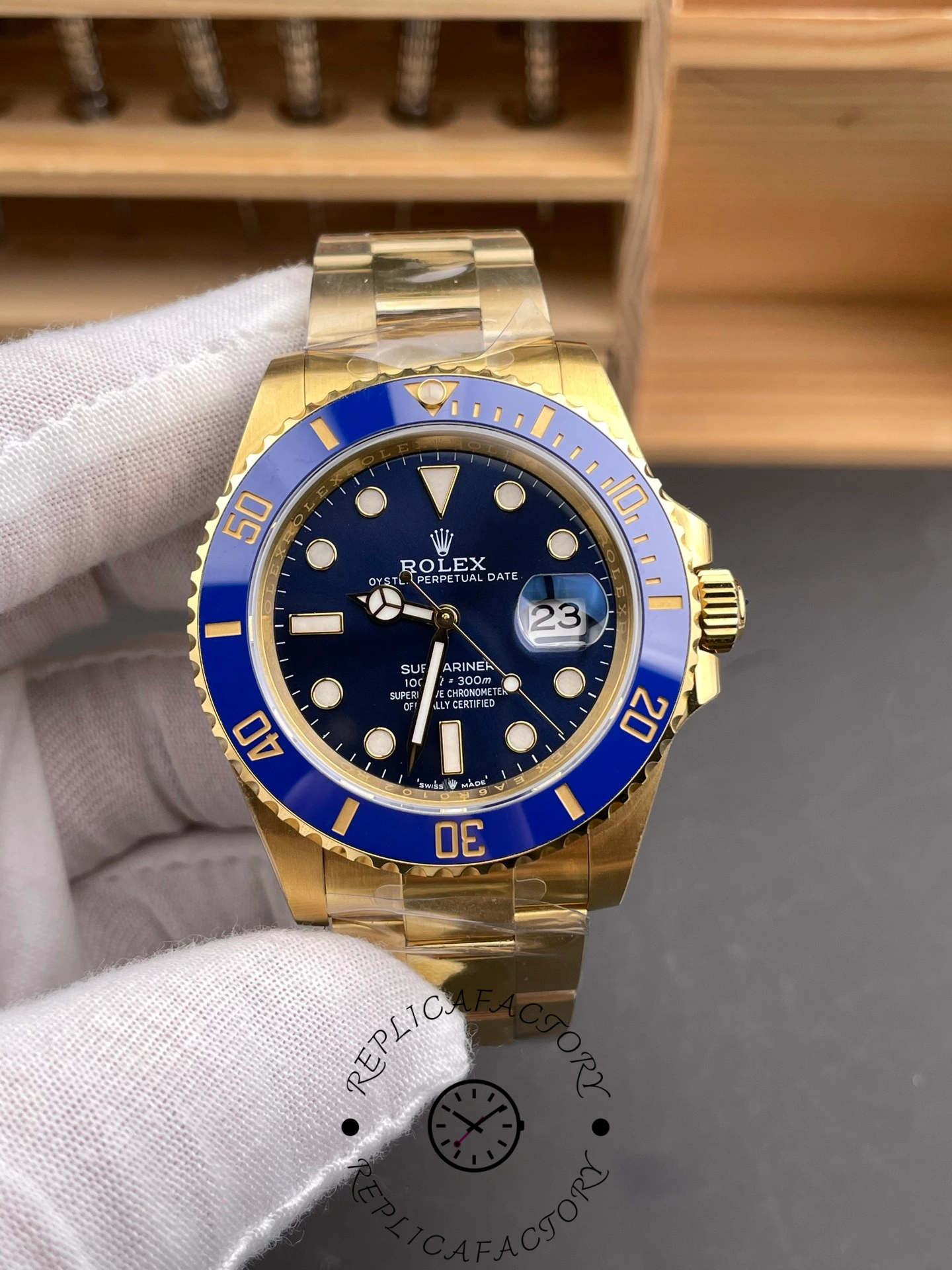 Rolex Submariner 126618LB Yellow Gold Blue Dial 41mm Mens Replica Watch