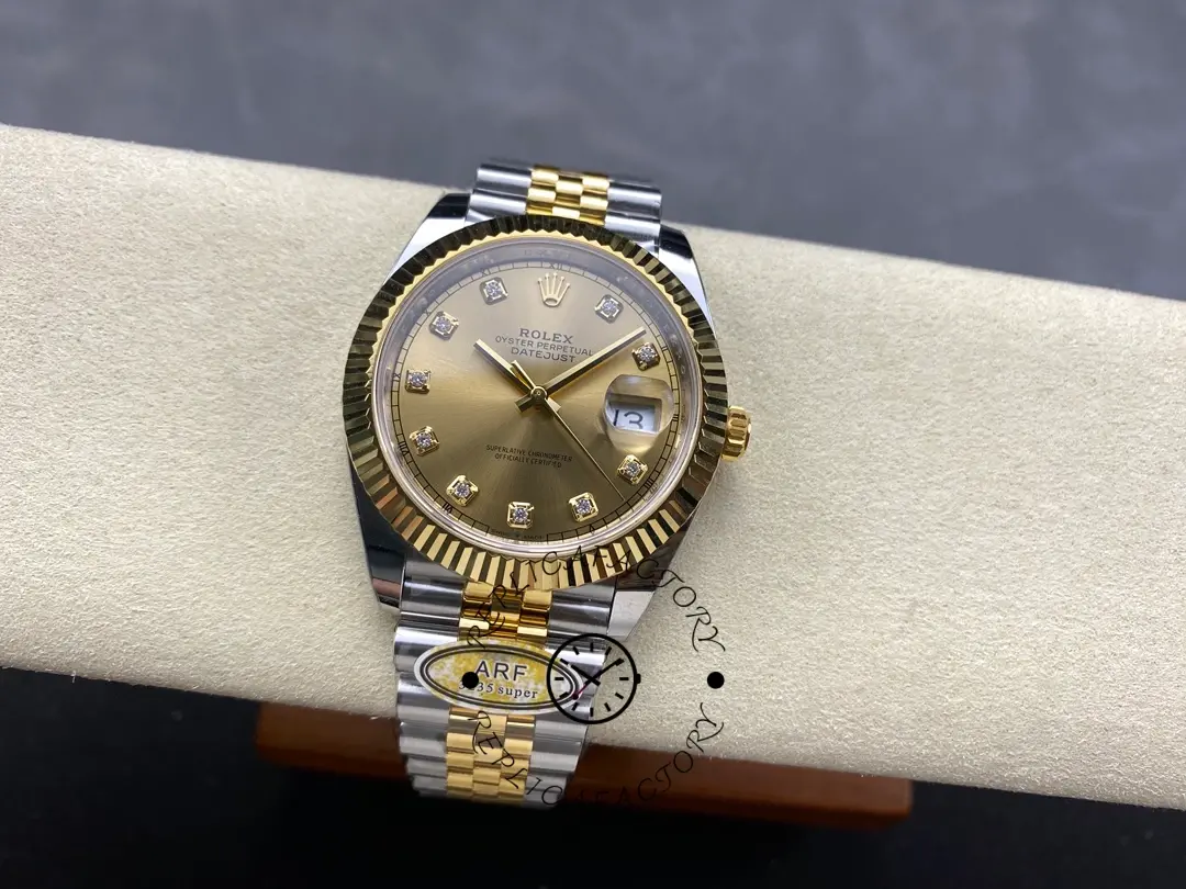 2022 Rolex Datejust Champagne Diamond Dial Two Tone M126333-0012 41mm Mens Replica Watch