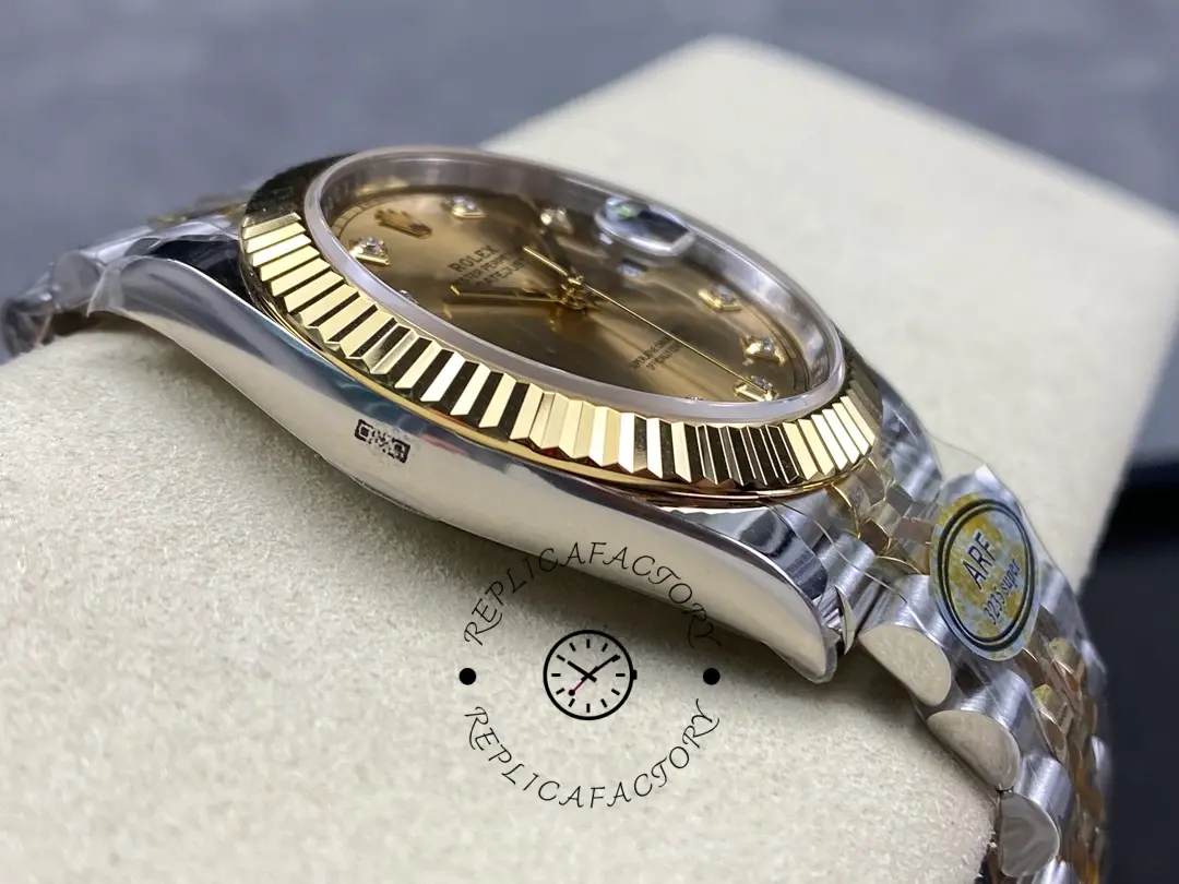 2022 Rolex Datejust Champagne Diamond Dial Two Tone M126333-0012 41mm Mens Replica Watch
