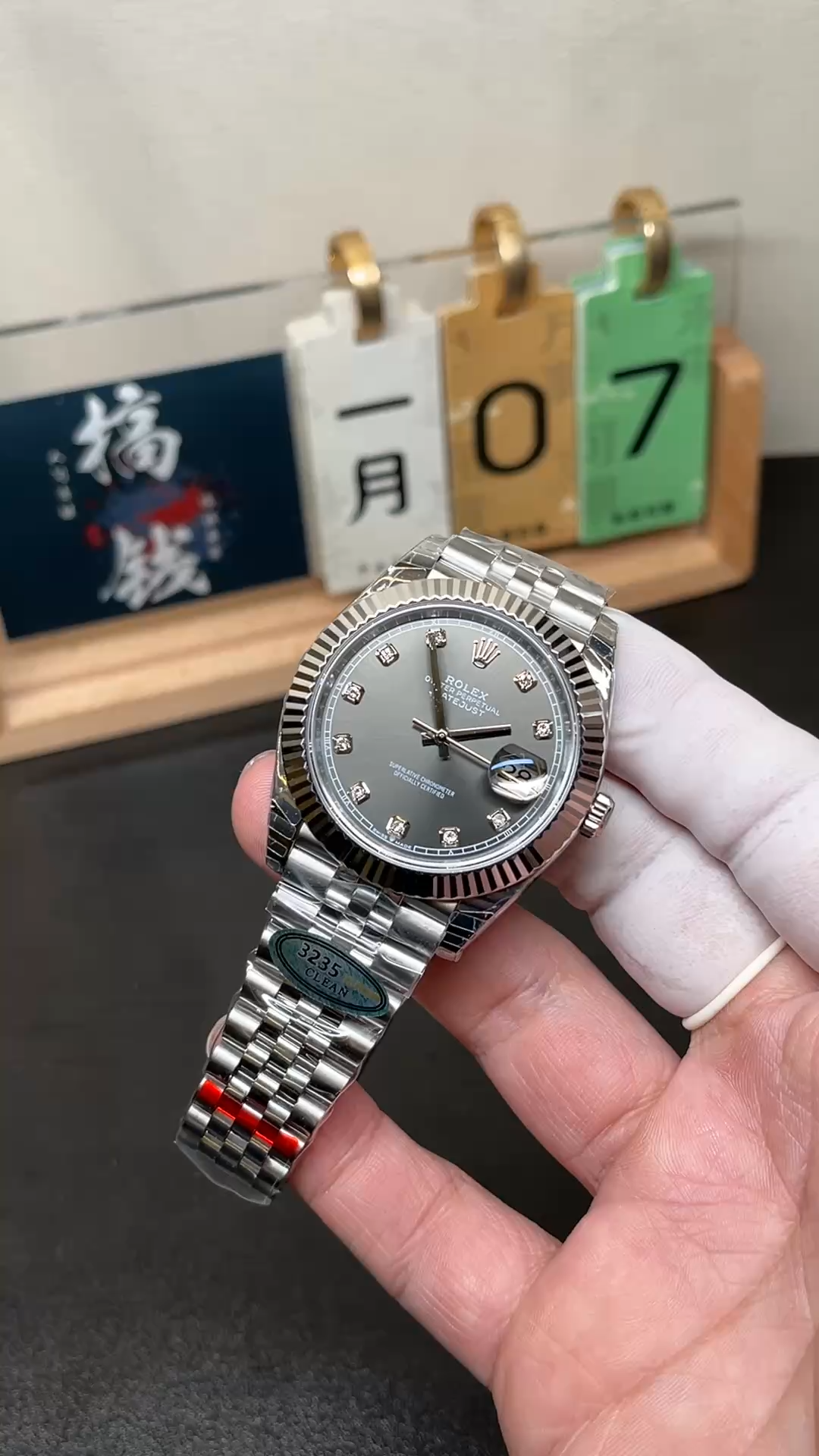 Rolex Datejust 41 Rhodium Diamond Dial Fluted Bezel m126334 0006 Men's Watch