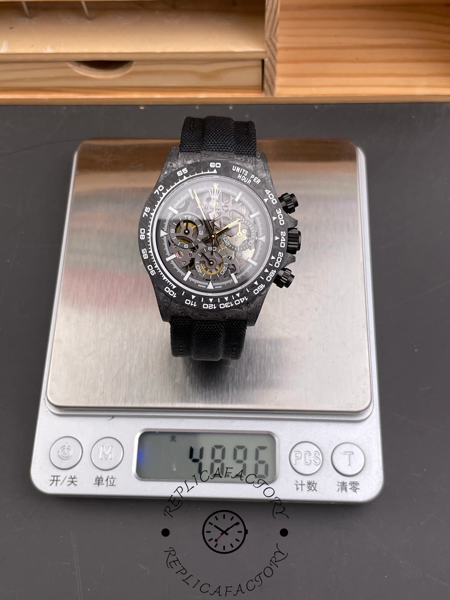 Rolex Daytona DIW Carbon Fiber Skeleton Black Replica Watch
