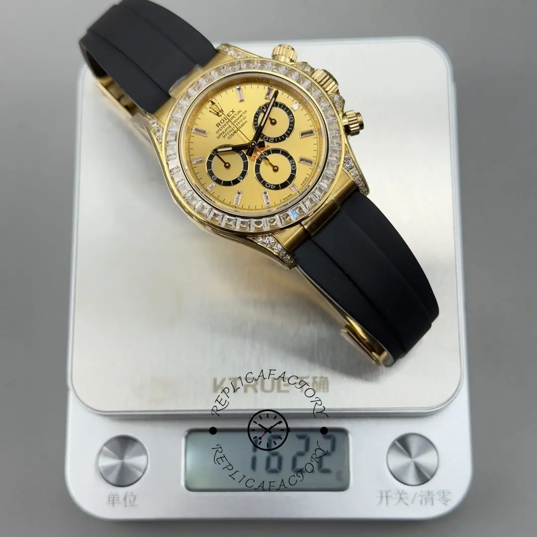 Clone Rolex Daytona 126538TBR-0004 Gold Dial & Oysterflex Strap