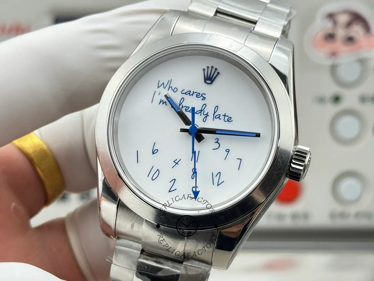 Rolex Milgauss 116400 Who Cares I'm Already Late Replica 40mm Steel