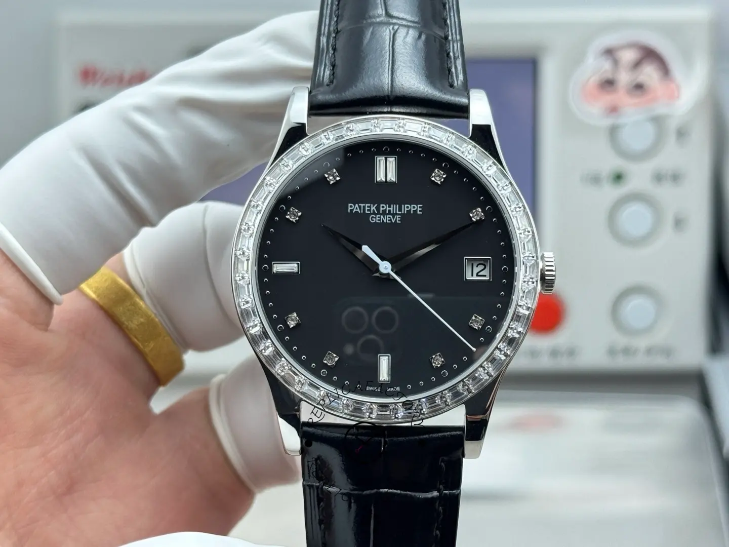 Patek Philippe Calatrava White Date Wheel Diamond-Set 5298P-010 Replica