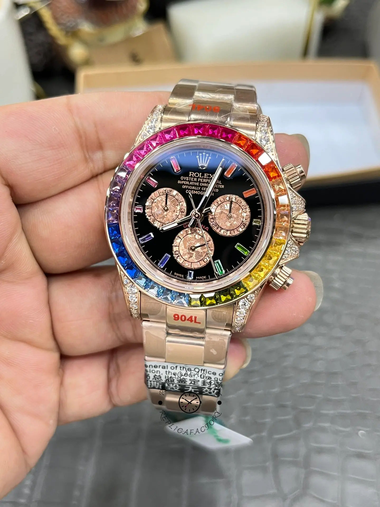 Rolex Cosmograph Daytona 40mm Black Sapphire Rainbow Dial 116595RBOW