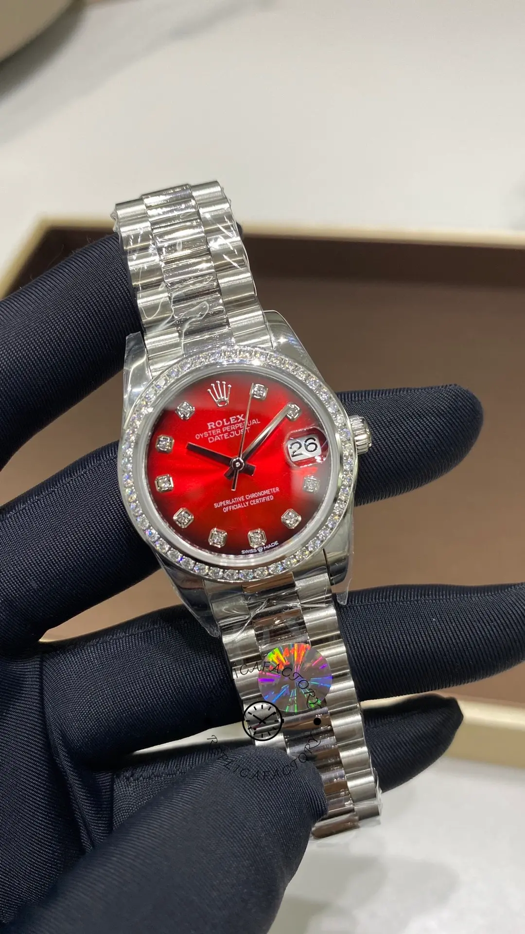 Rolex Datejust 31 White Gold Red Gradient Dial 278289RBR-0028 Replica