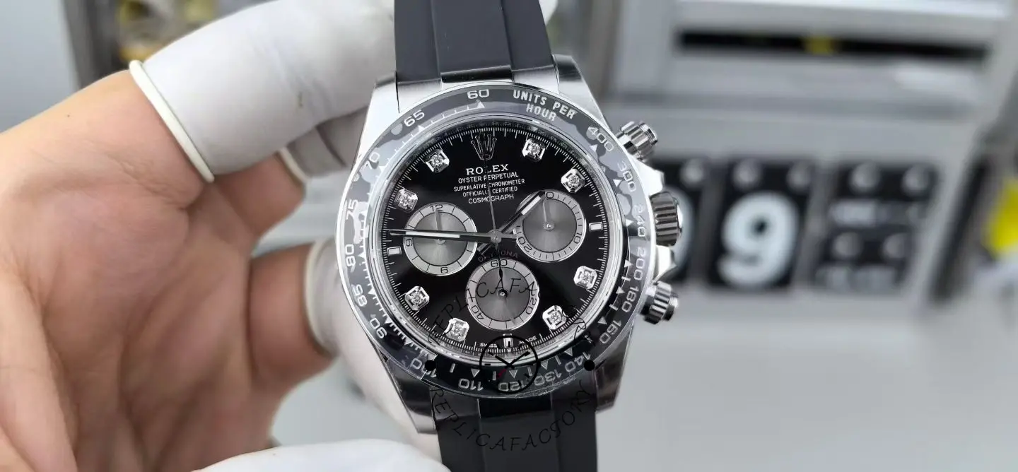 Rolex Cosmograph Daytona White Gold 126519LN 0004 Bright Black Steel Diamond