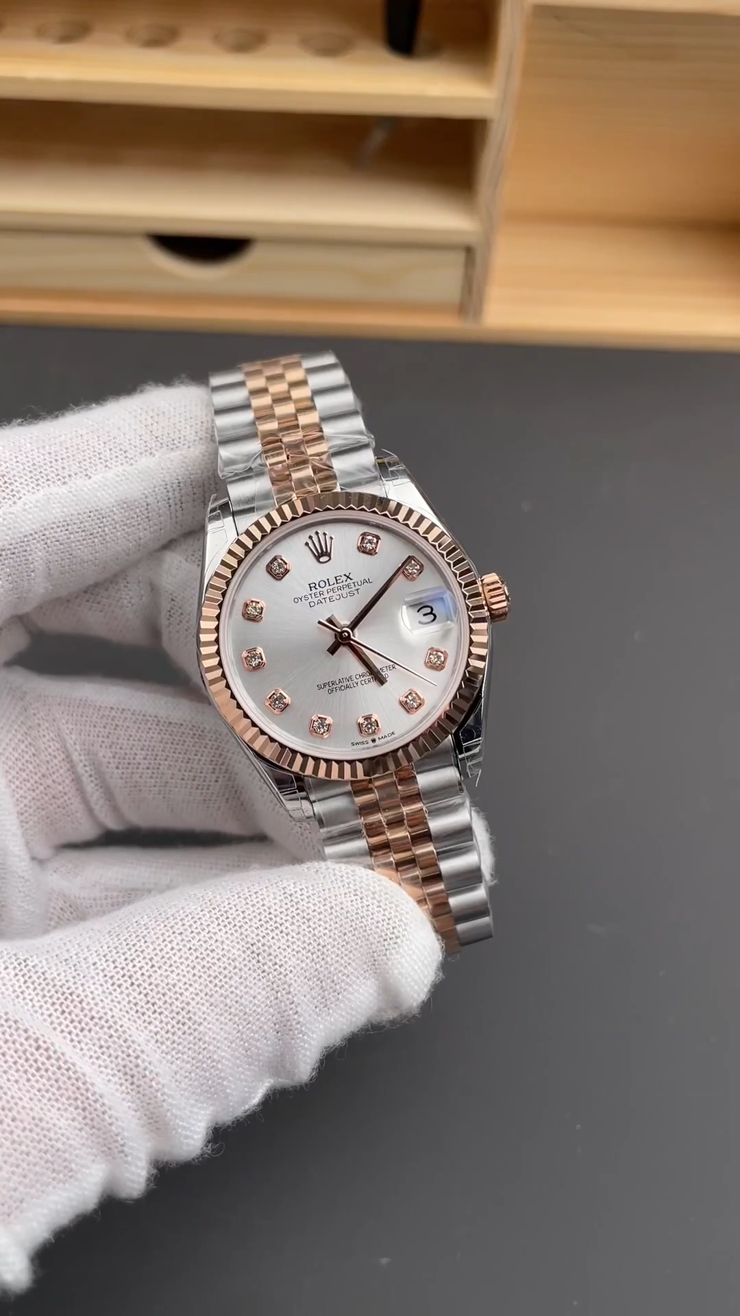 Rolex Datejust 31mm Silver Diamond Dial Oystersteel 278271 0016