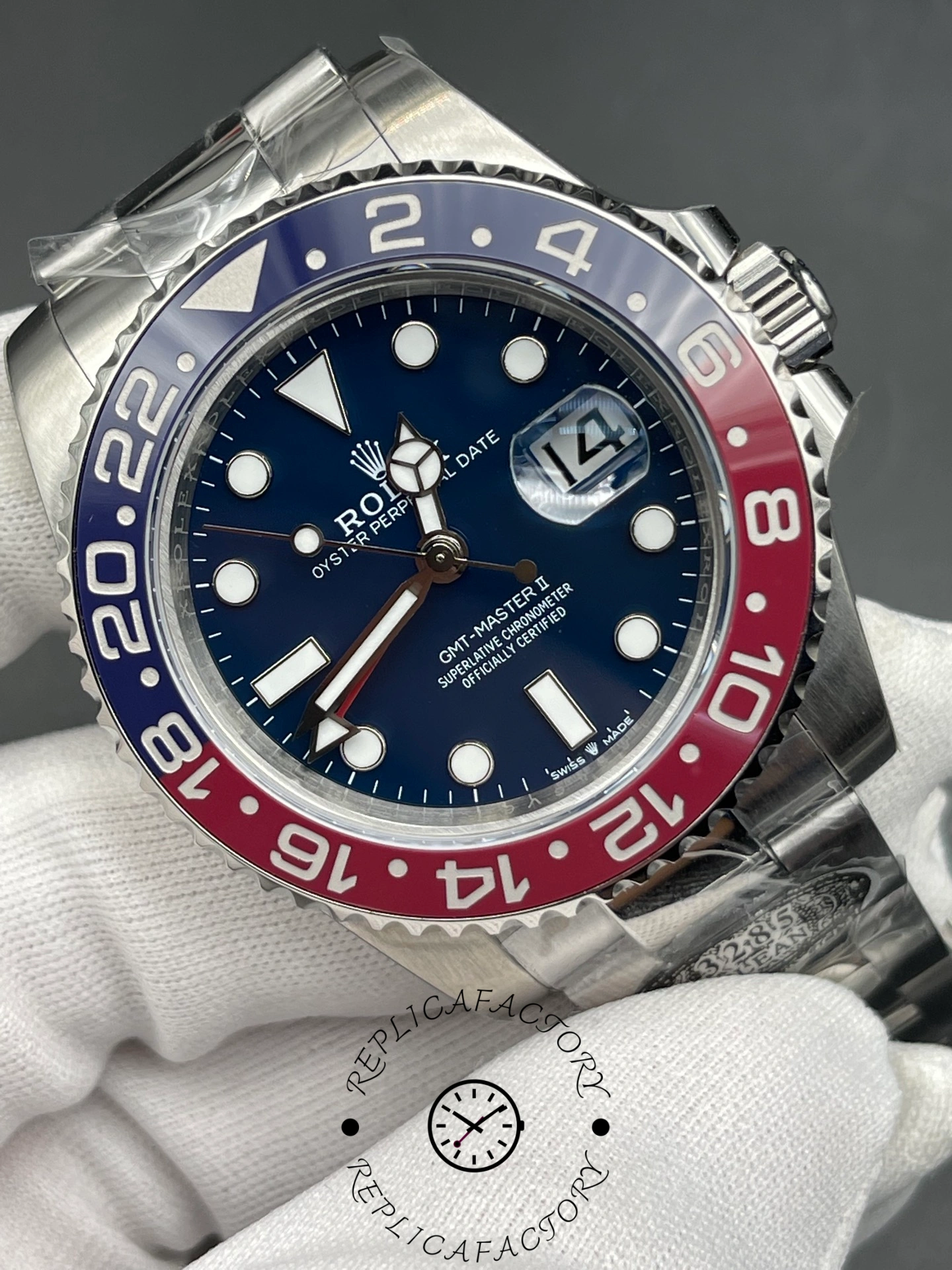 Rolex GMT-Master II 126719BLRO White Gold Blue Dial 40mm Mens Replica Watch