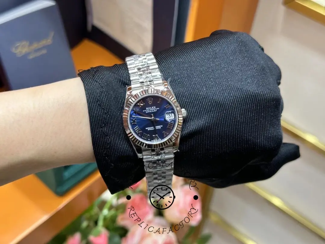 Rolex Datejust Replica 278274-0034 Blue Roman Dial 31 Fluted Bezel