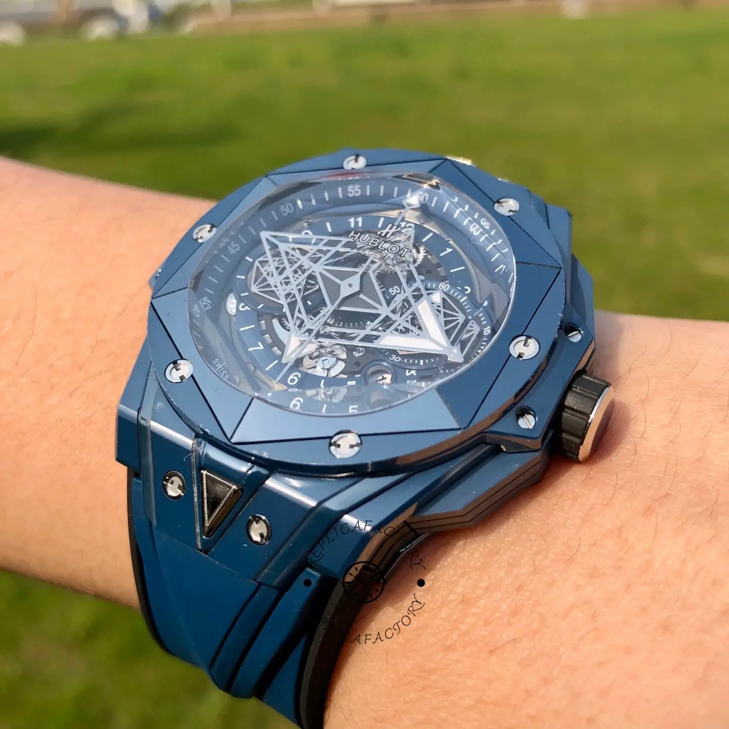 Hublot Big Bang Replica UNICO Sang Bleu 45 Blue Ceramic 418.EX.5107.RX.MXM21