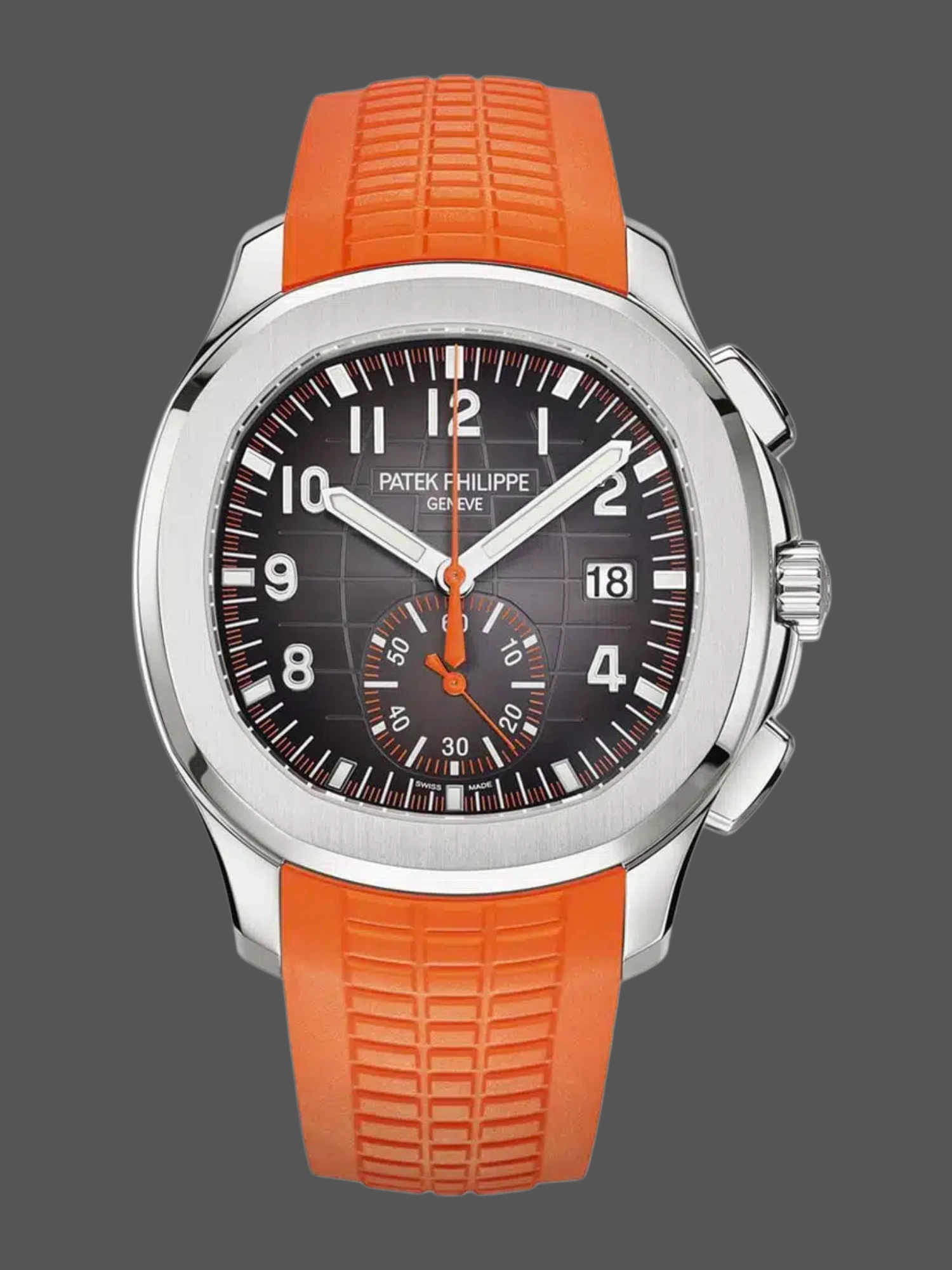 Replica Patek Philippe Aquanaut 5968A 001 Chronograph Orange Rubber 42mm - WatchesReplica.is