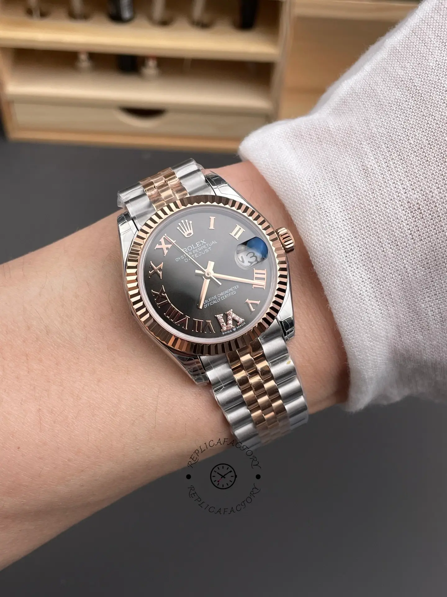Rolex Datejust 31 Slate Grey Dial Diamond VI 278271 0030 Women's Watch