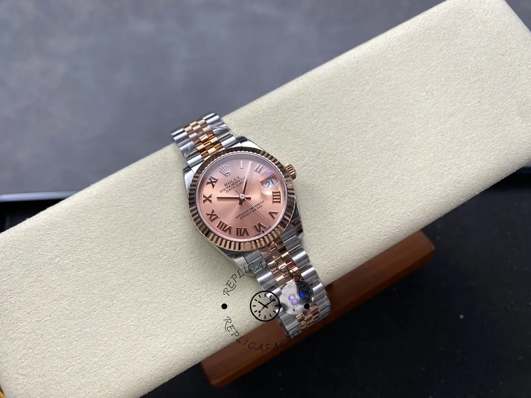 Rolex Datejust 278271 Sun Dust Roman Dial Two Tone Rose Gold Fluted Bezel Jubilee